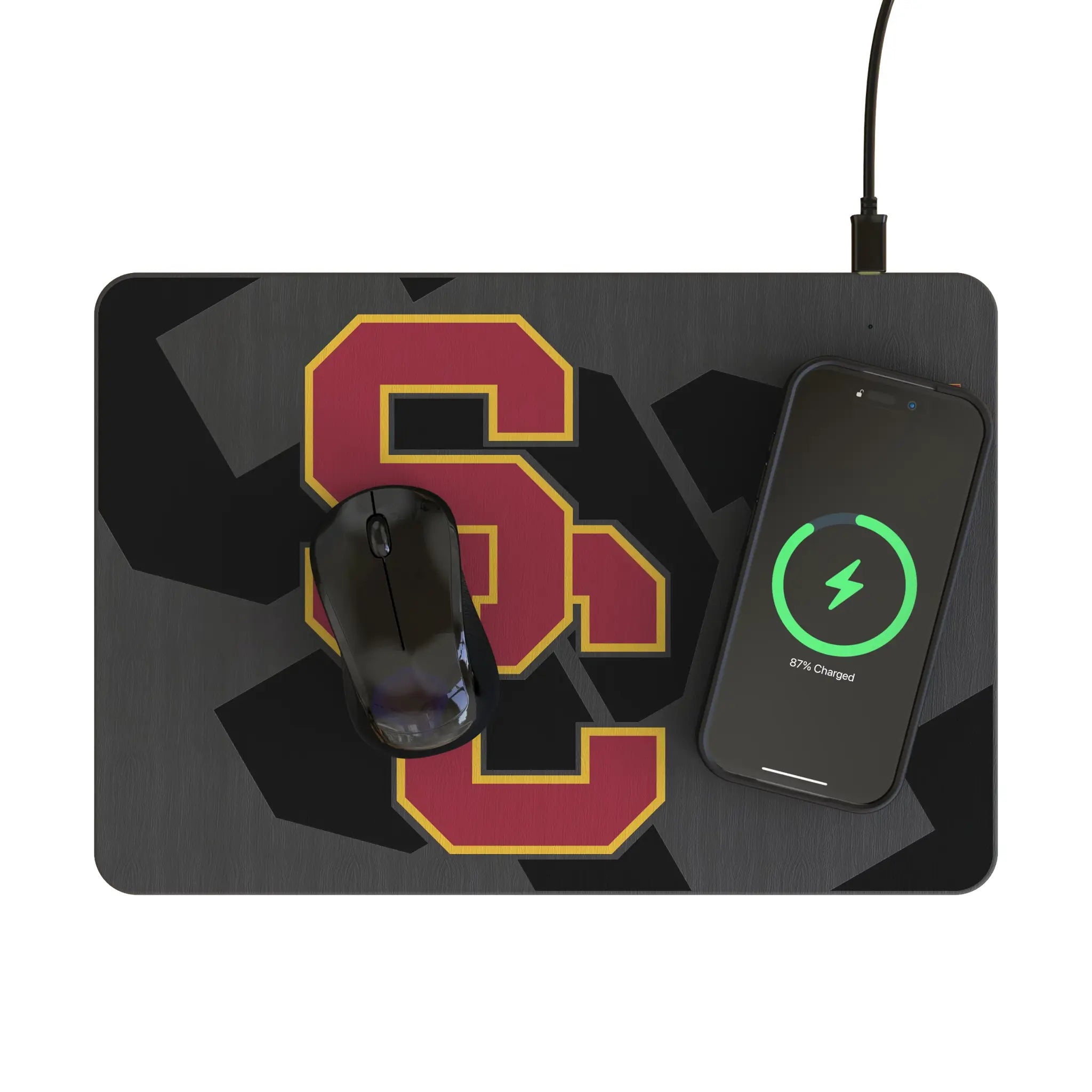University of Southern California Trojans Monocolor Tilt 15-Watt Wireless Charger and Mouse Pad - Lifestyle