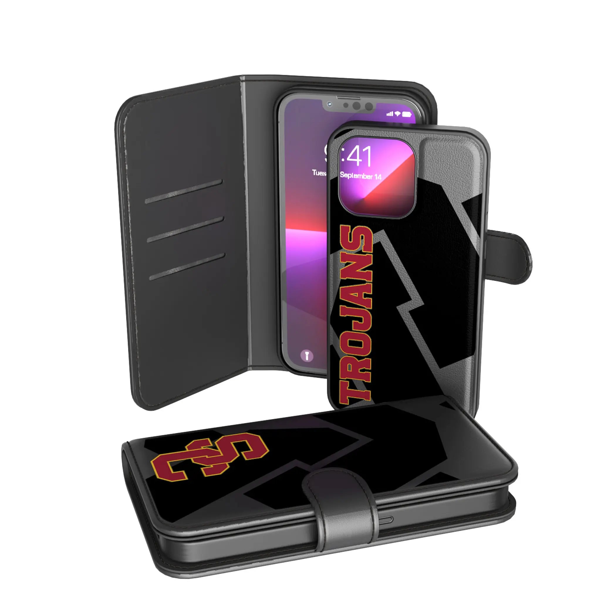 University of Southern California Trojans Monocolor Tilt iPhone Wallet Phone Case for Apple iPhone