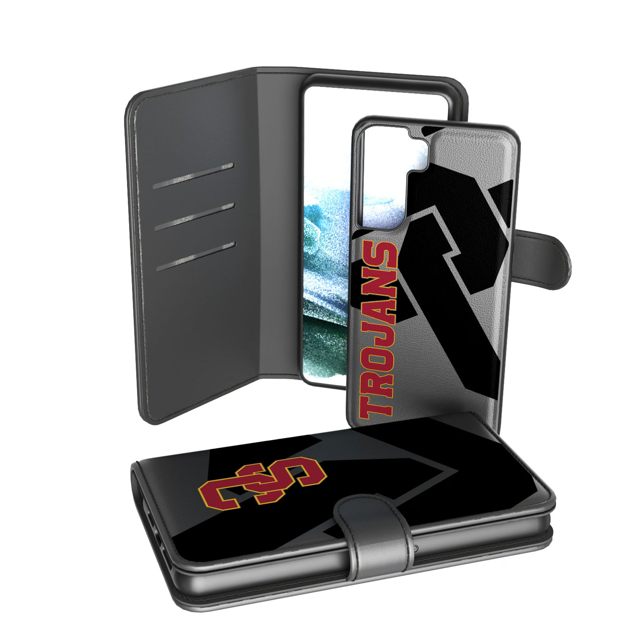 University of Southern California Trojans Monocolor Tilt Galaxy Wallet Phone Case for Samsung Galaxy