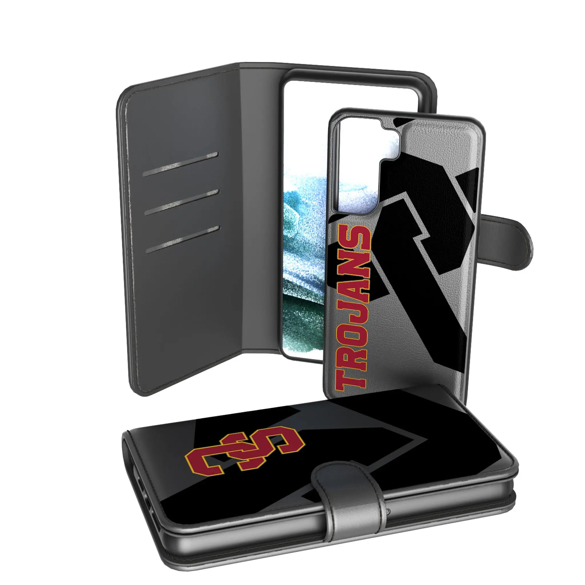 University of Southern California Trojans Monocolor Tilt Galaxy Wallet Phone Case for Samsung Galaxy