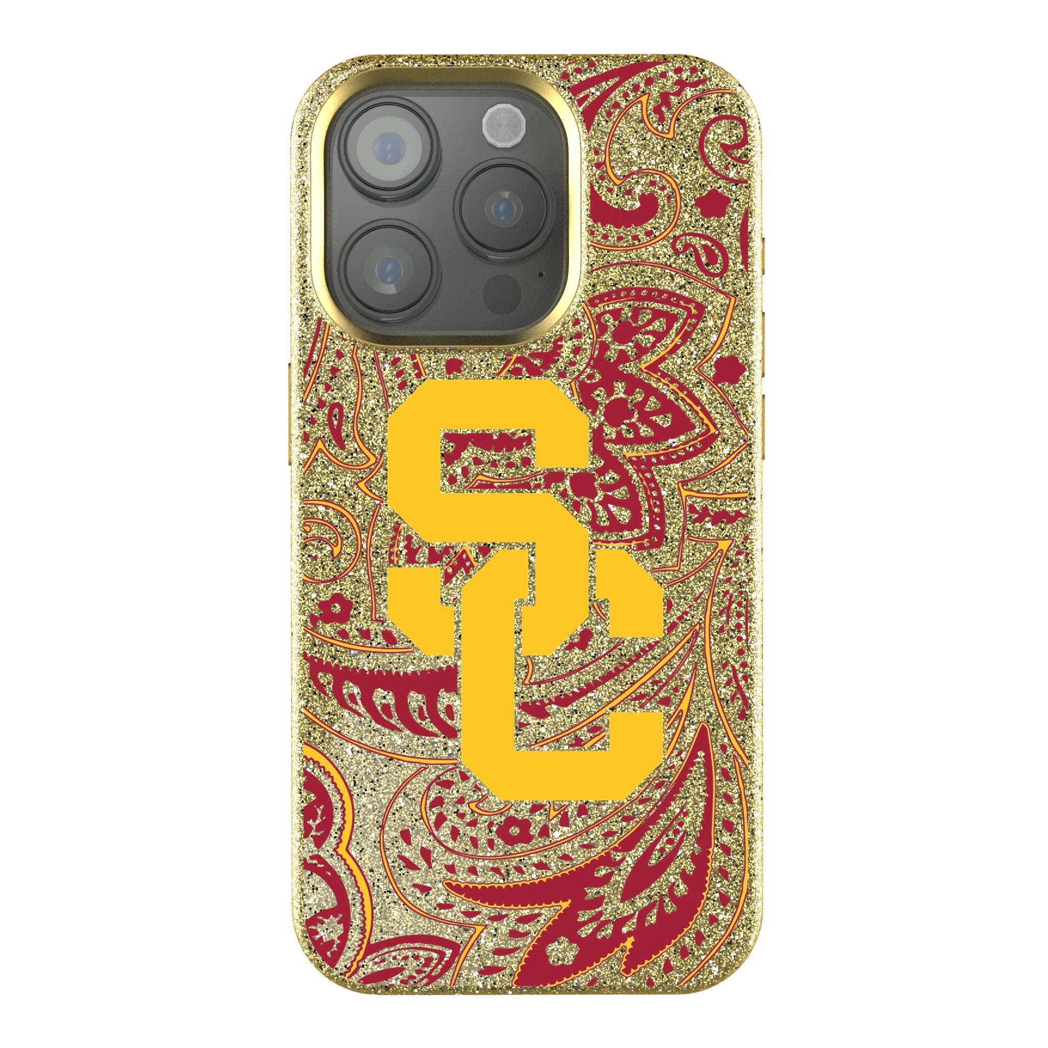 University of Southern California Trojans Paisley iPhone Bling Phone Case for Apple iPhone