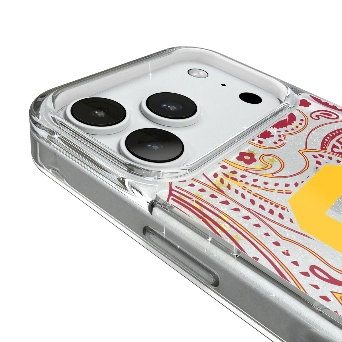University of Southern California Trojans Paisley iPhone Glitter Phone Case for Apple iPhone - Detail#Device_iPhone 18 Pro