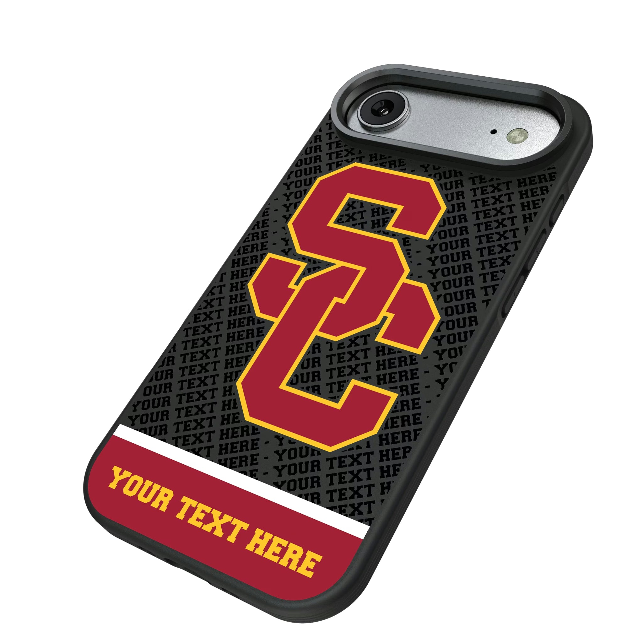University of Southern California Trojans Personalized EndZone Plus iPhone Bump Phone Case for Apple iPhone - Isometric View#Device_iPhone Air