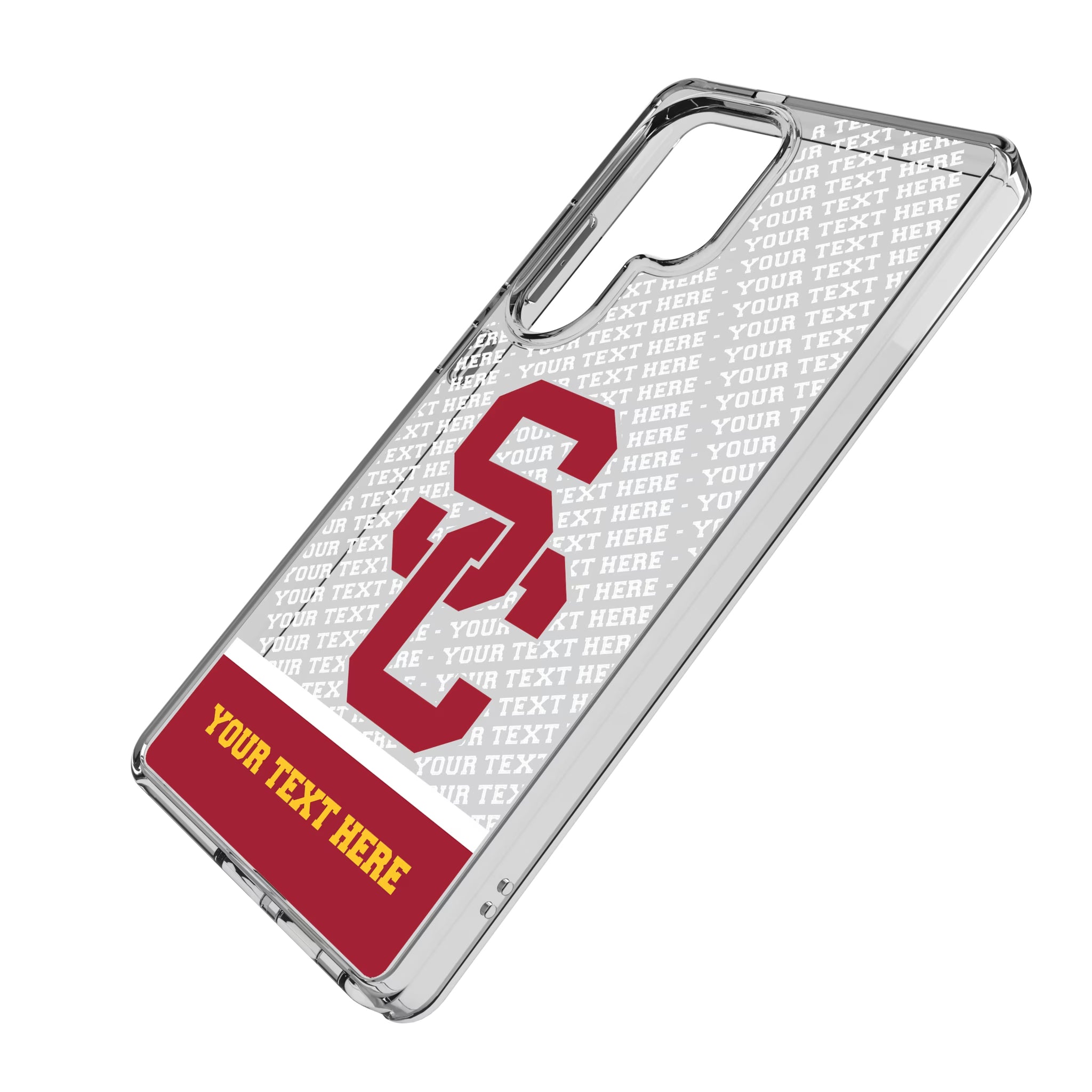University of Southern California Trojans Personalized EndZone Plus Galaxy Clear Phone Case for Samsung Galaxy - Isometric View