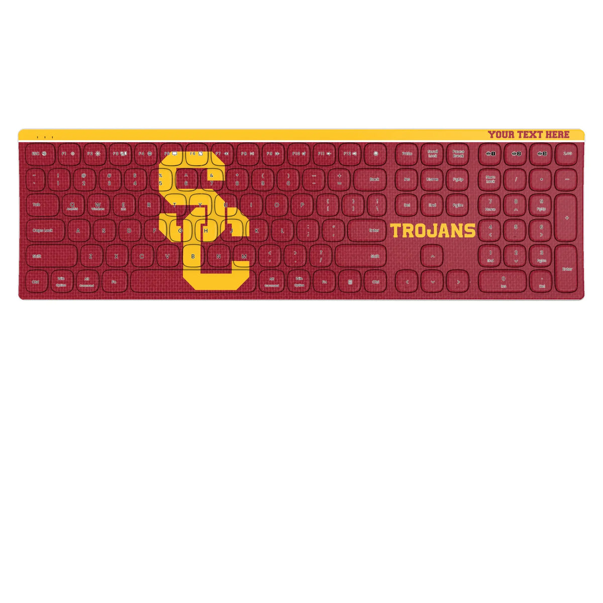 University of Southern California Trojans Personalized Endzone Solid KKB605 Curved Wireless Keyboard