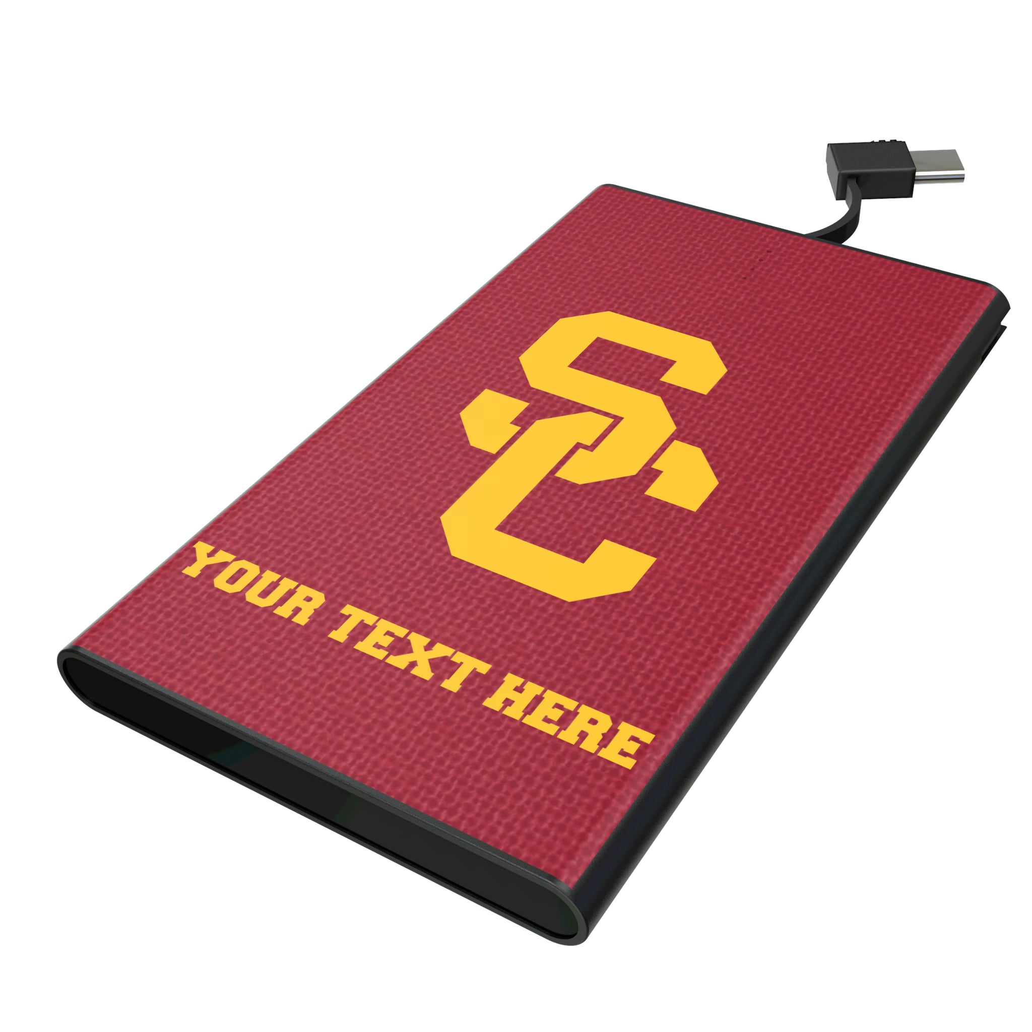 University of Southern California Trojans Personalized Solid 5000mAh Flat Powerbank