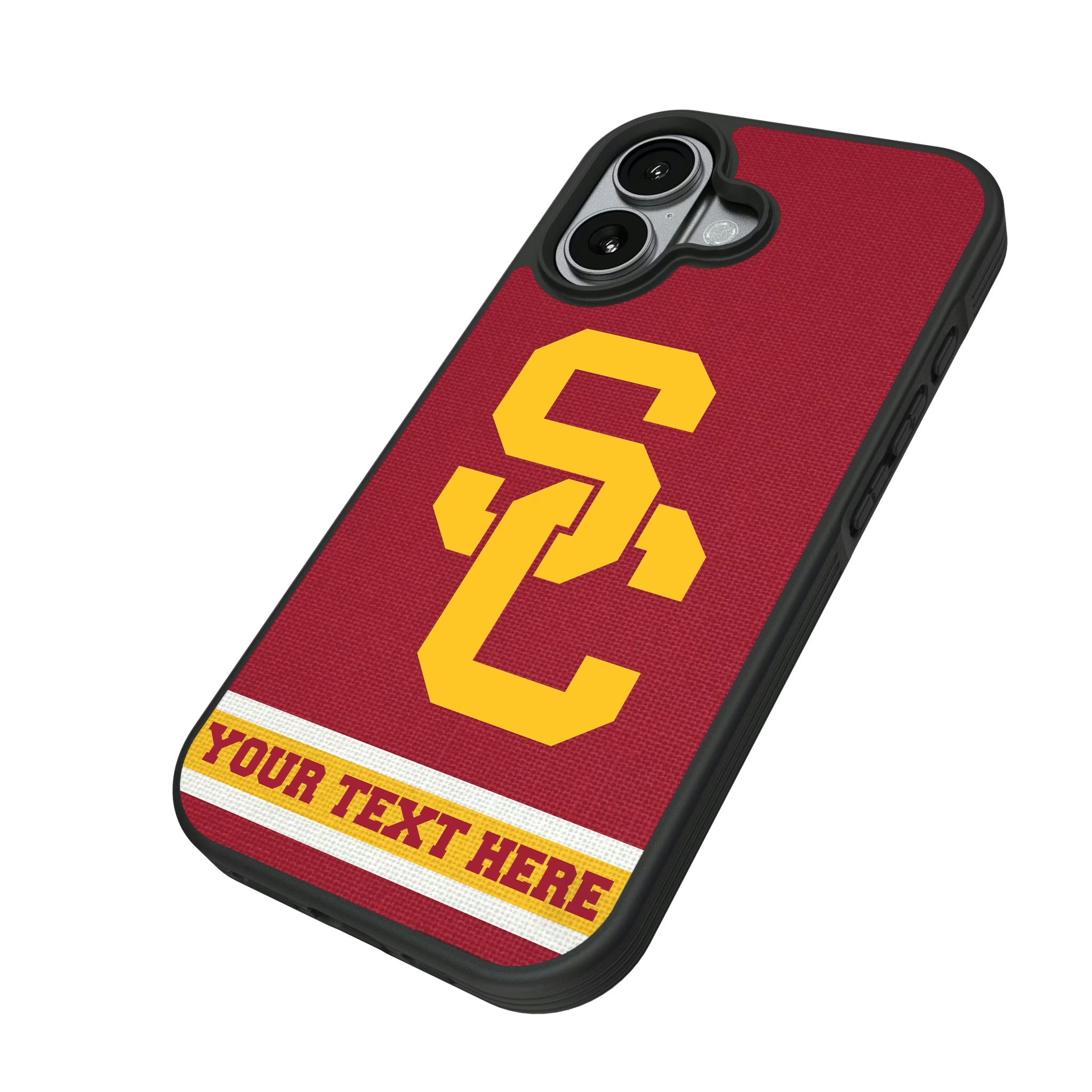University of Southern California Trojans Personalized Stripe iPhone Bump Phone Case for Apple iPhone - Isometric View#Device_iPhone 17
