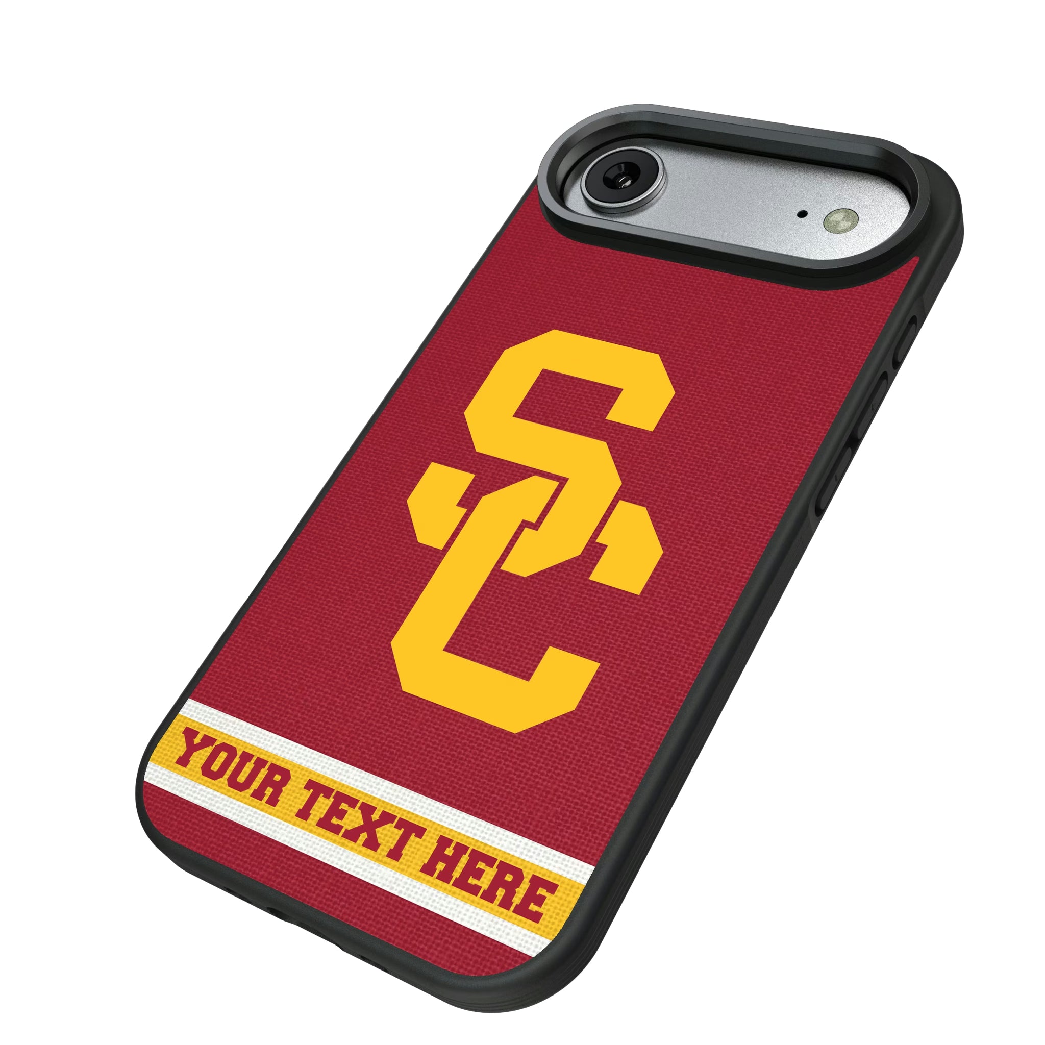 University of Southern California Trojans Personalized Stripe iPhone Bump Phone Case for Apple iPhone - Isometric View#Device_iPhone Air