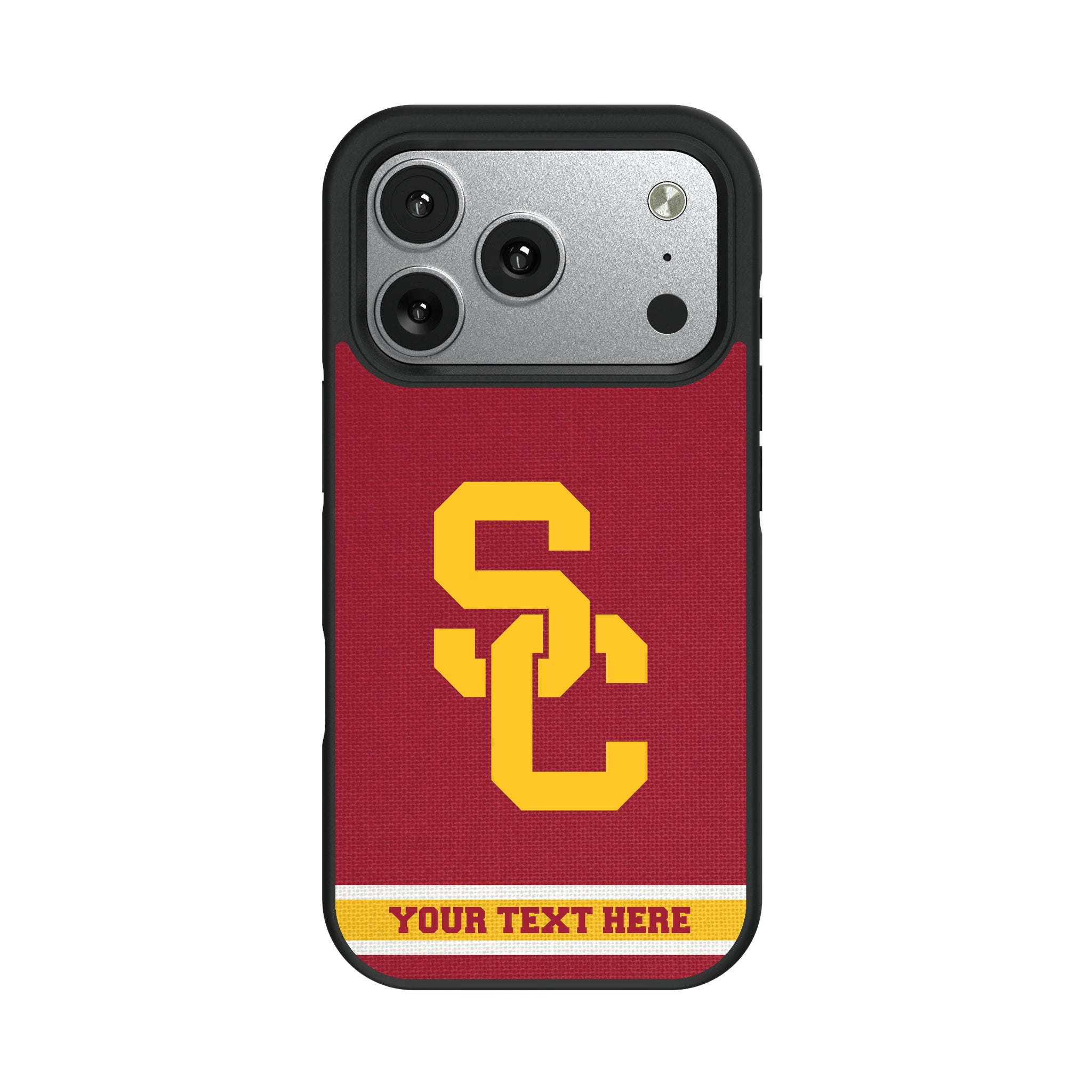 University of Southern California Trojans Personalized Stripe iPhone Bump Phone Case for Apple iPhone#Device_iPhone 17 Pro