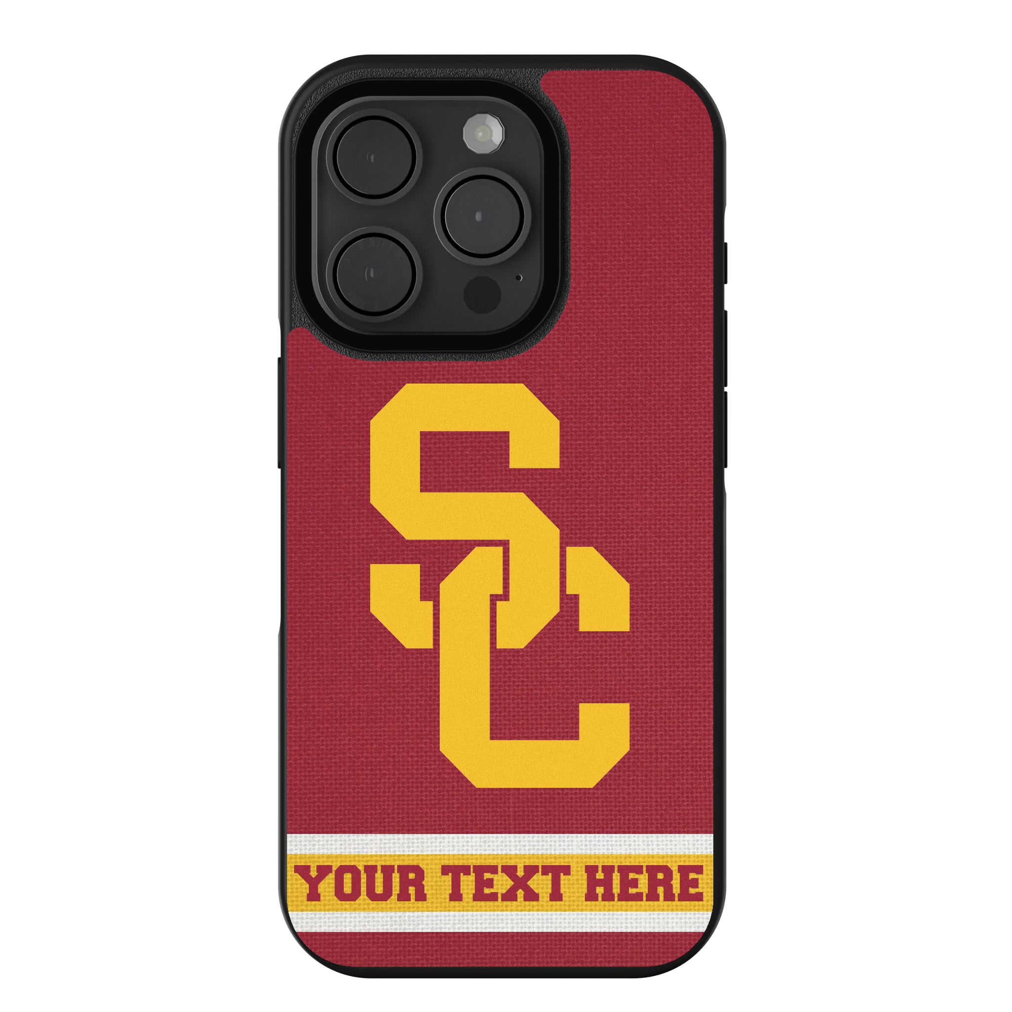 University of Southern California Trojans Personalized Stripe iPhone Bump Phone Case for Apple iPhone