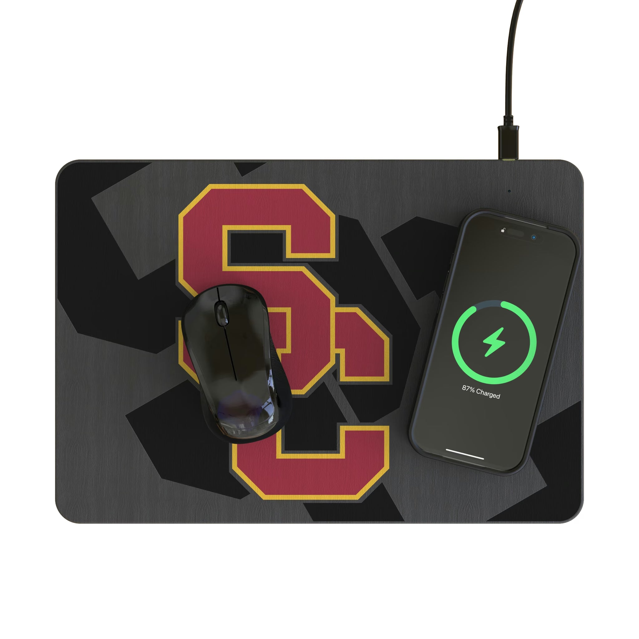 University of Southern California Trojans Personalized Tilt 15-Watt Wireless Charger and Mouse Pad - Lifestyle