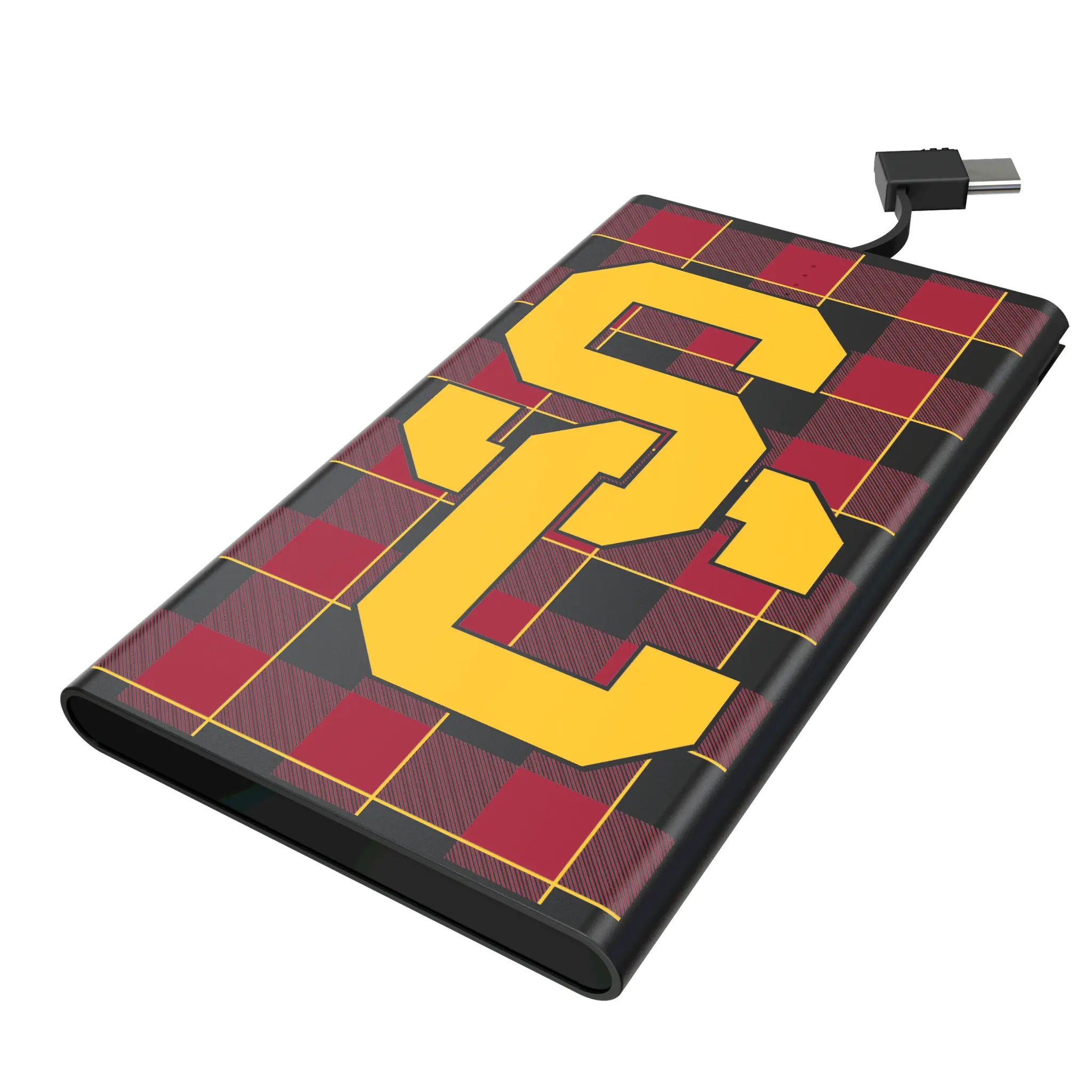 University of Southern California Trojans Plaid 5000mAh Flat Power Bank