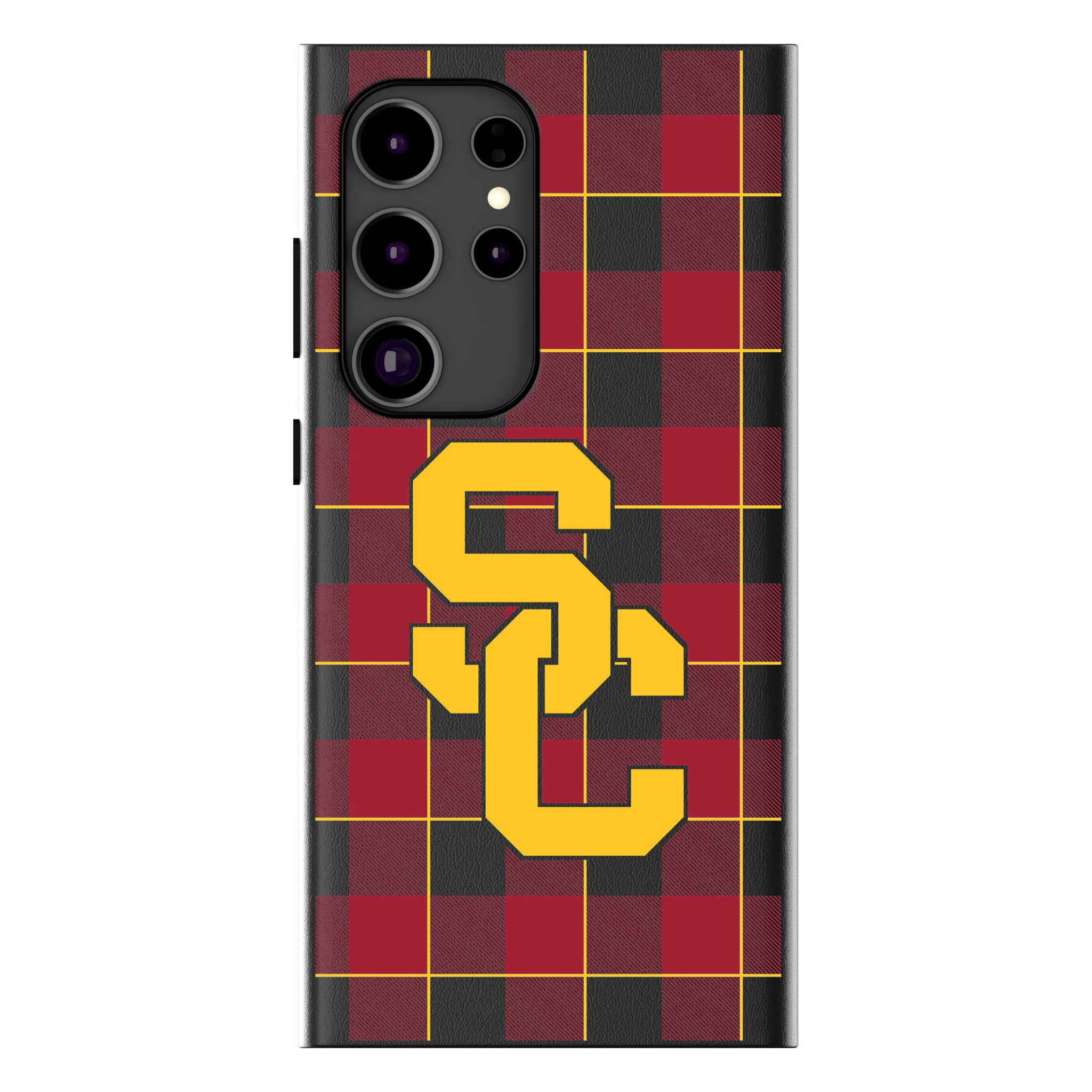 University of Southern California Trojans Plaid Galaxy MagSafe Compatible Phone Case for Samsung Galaxy