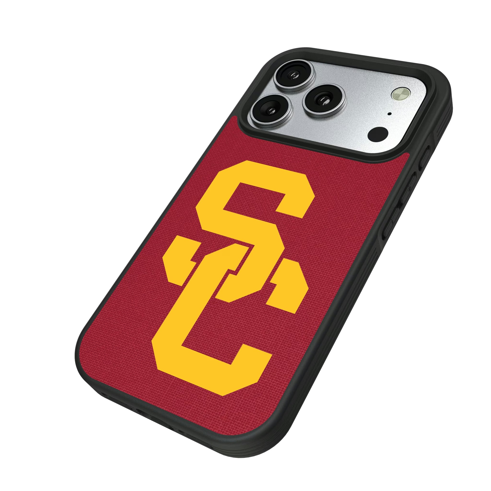 University of Southern California Trojans Solid iPhone Bump Phone Case for Apple iPhone - Isometric View#Device_iPhone 17 Pro