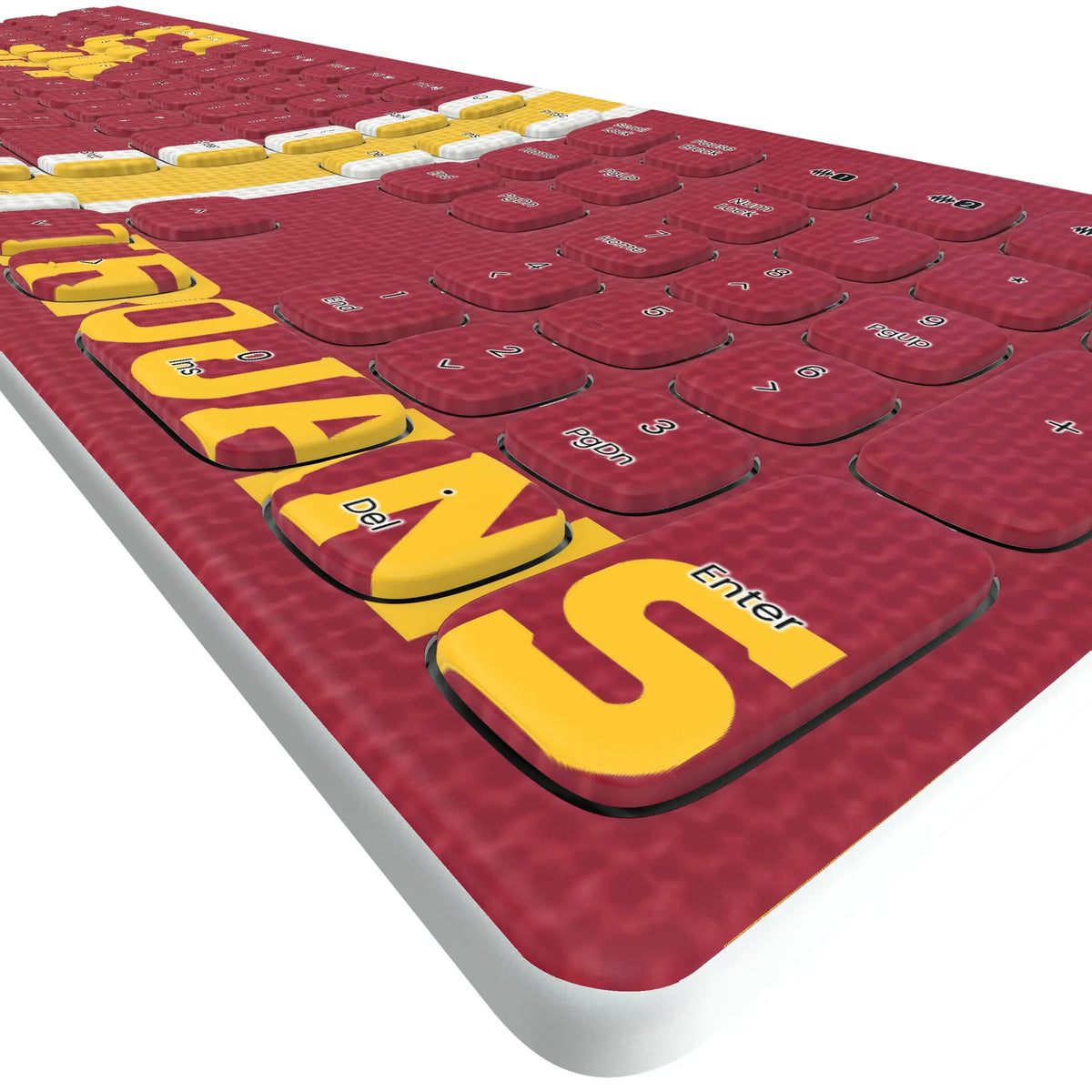 University of Southern California Trojans Stripe KKB605 Curved Wireless Keyboard - Detail