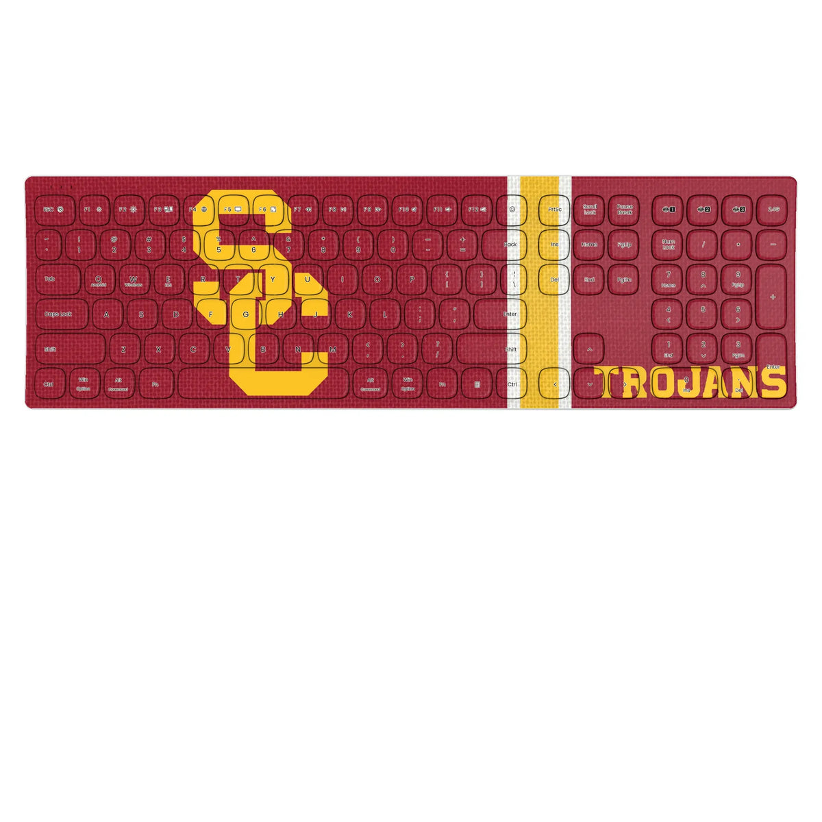 University of Southern California Trojans Stripe KKB605 Curved Wireless Keyboard