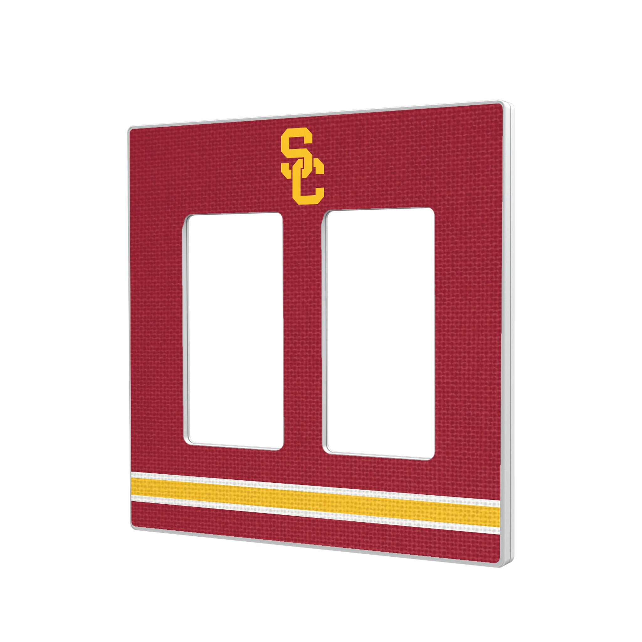 University of Southern California Trojans Stripe Hidden-Screw Light Switch Plate#Style_Double Rocker