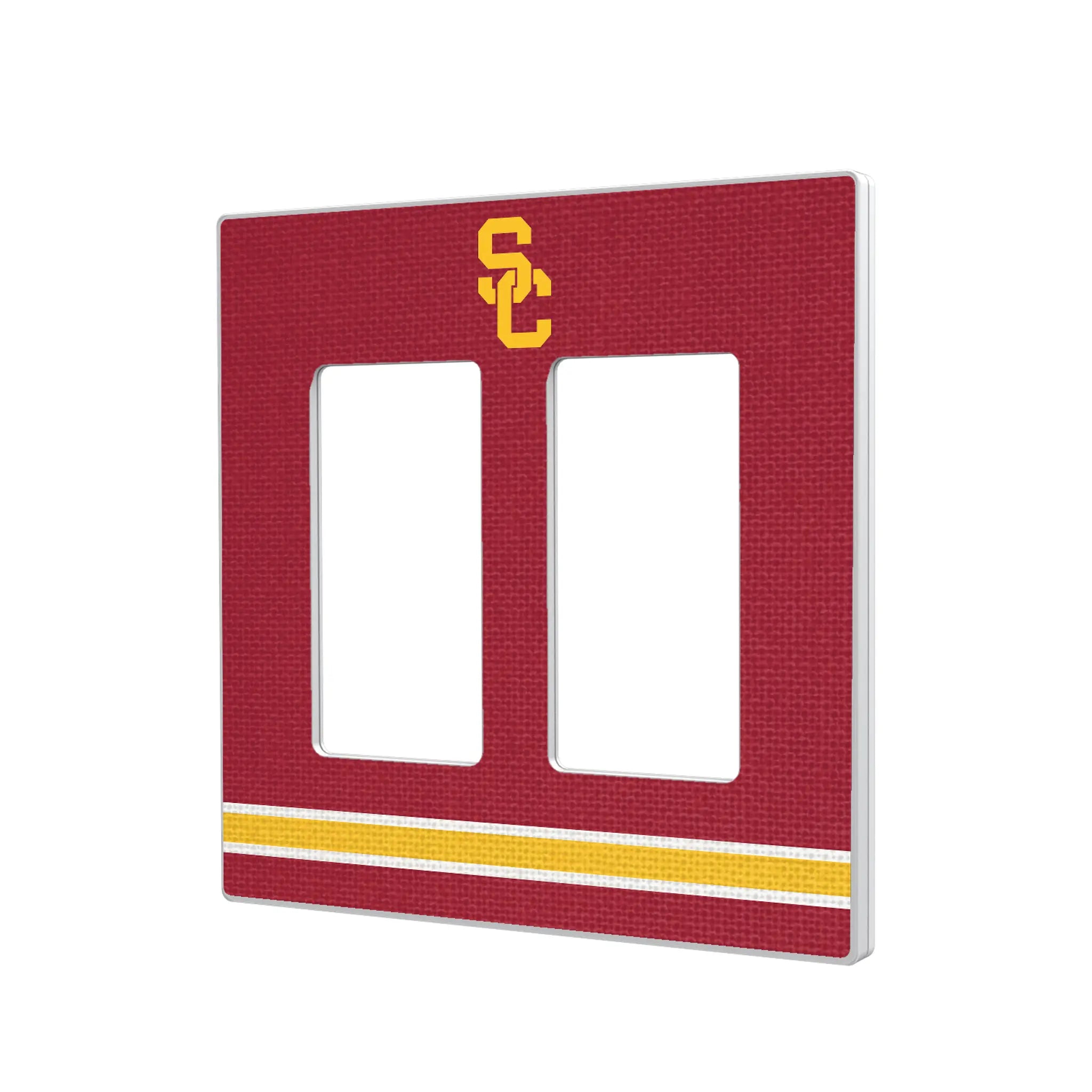 University of Southern California Trojans Stripe Hidden-Screw Light Switch Plate#Style_Double Rocker