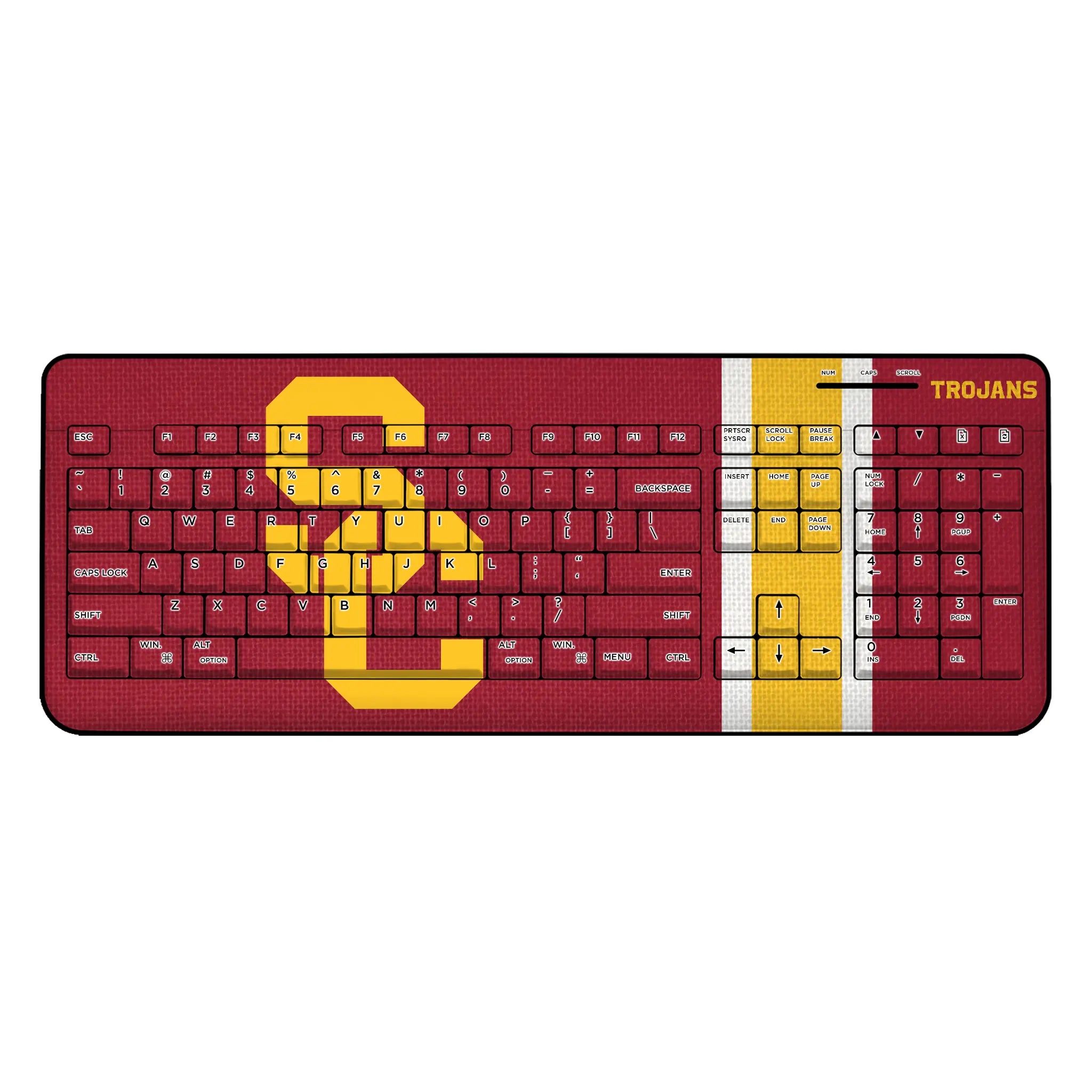 University of Southern California Trojans Stripe Wireless USB Keyboard