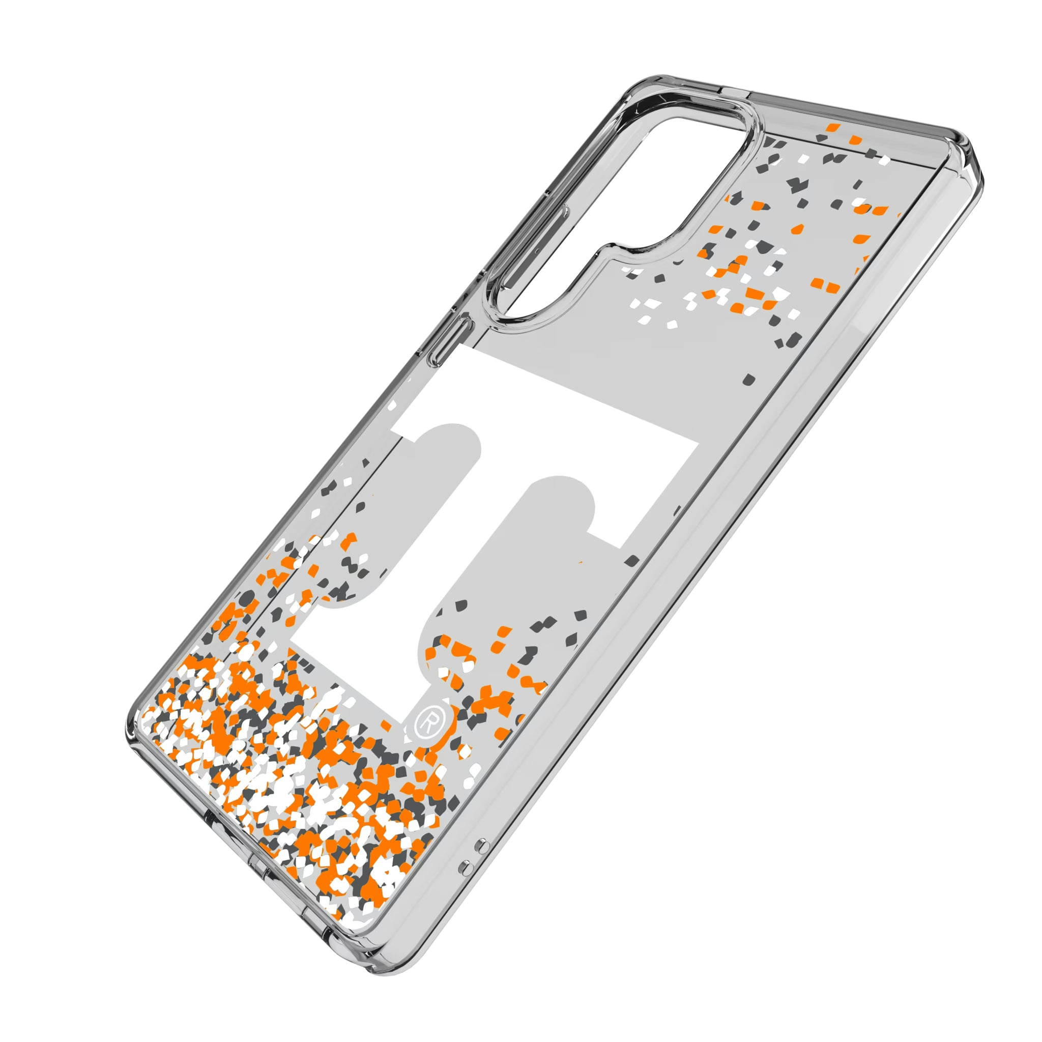 University of Tennessee Volunteers Confetti Galaxy Clear Phone Case for Samsung Galaxy - Isometric View