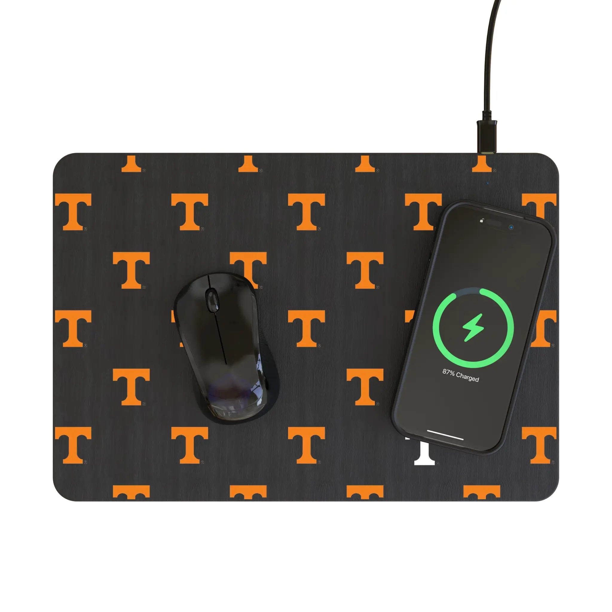 University of Tennessee Volunteers Fashion Pattern 15-Watt Wireless Charger and Mouse Pad - Lifestyle