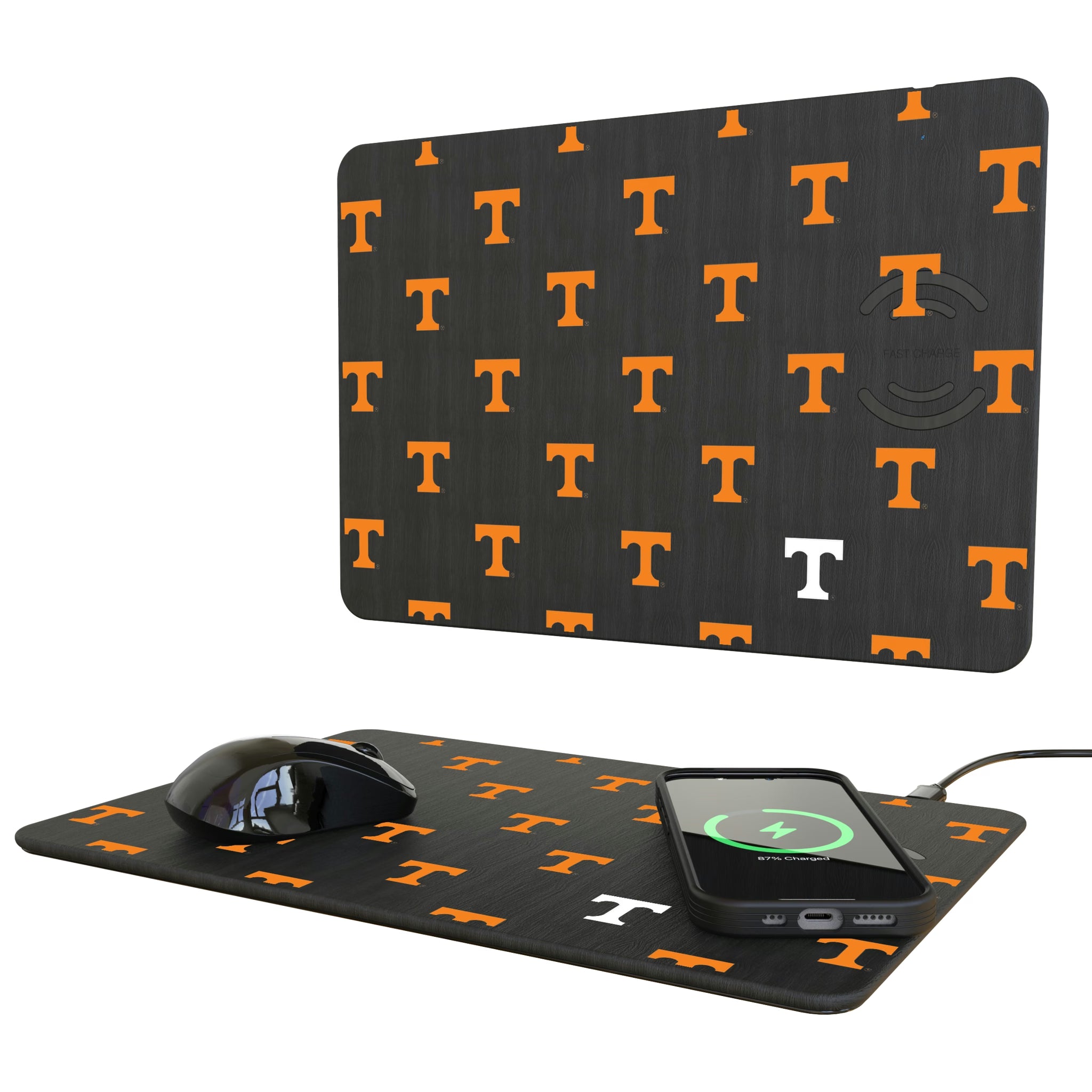 University of Tennessee Volunteers Fashion Pattern 15-Watt Wireless Charger and Mouse Pad