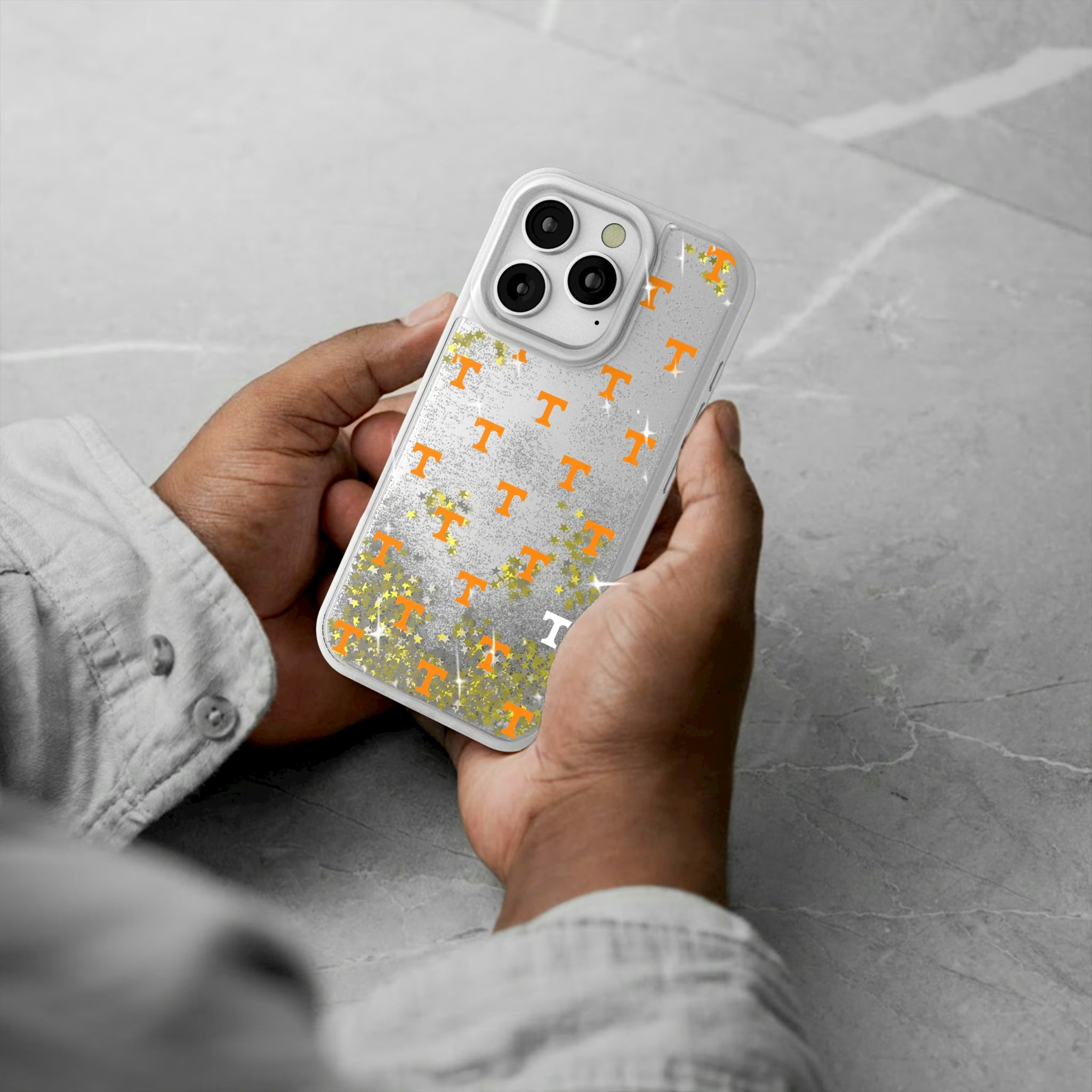 University of Tennessee Volunteers Fashion Pattern iPhone Glitter Phone Case for Apple iPhone - Lifestyle#Device_iPhone 16 Pro