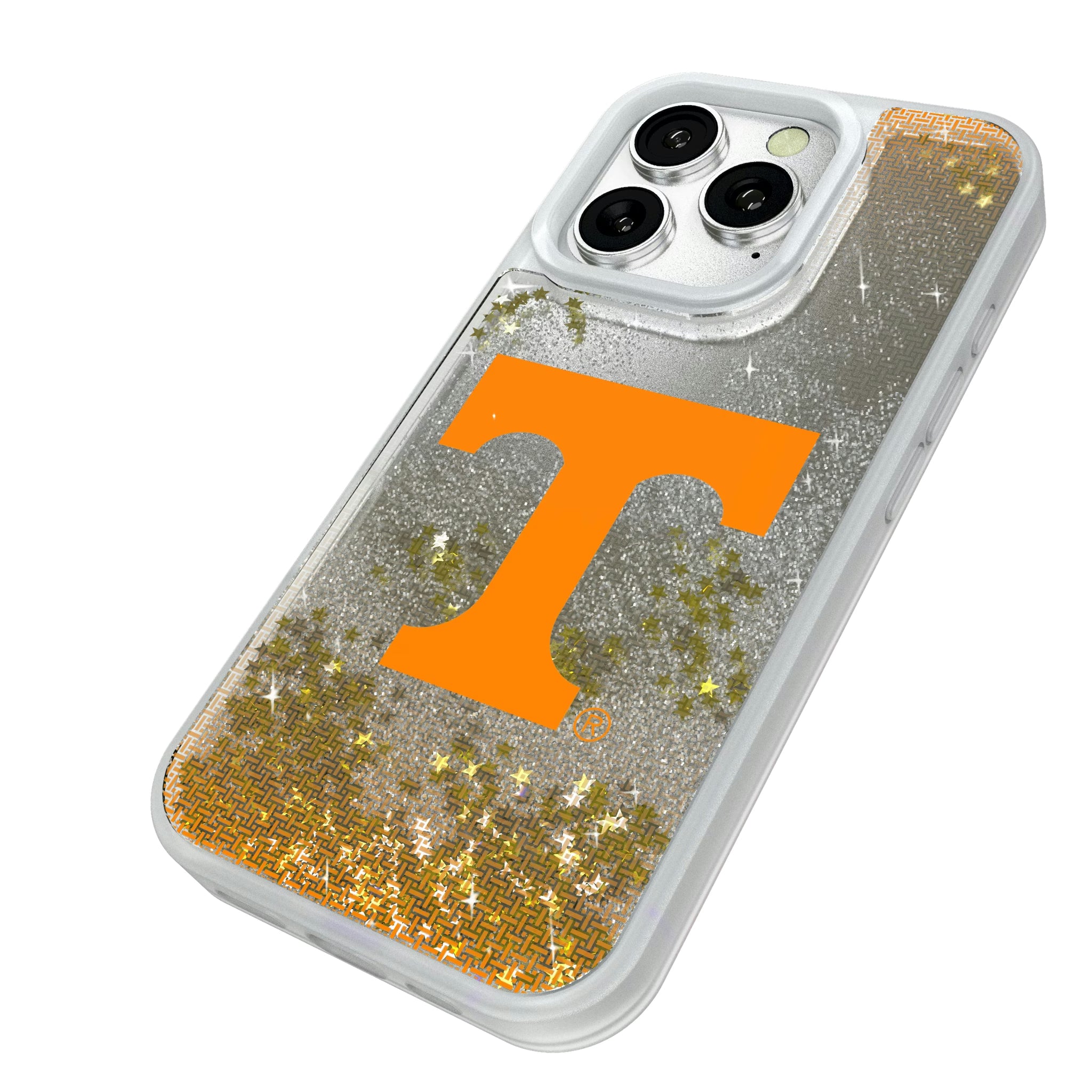University of Tennessee Volunteers Linen iPhone Glitter Phone Case for Apple iPhone - Isometric View#Device_iPhone 16 Pro