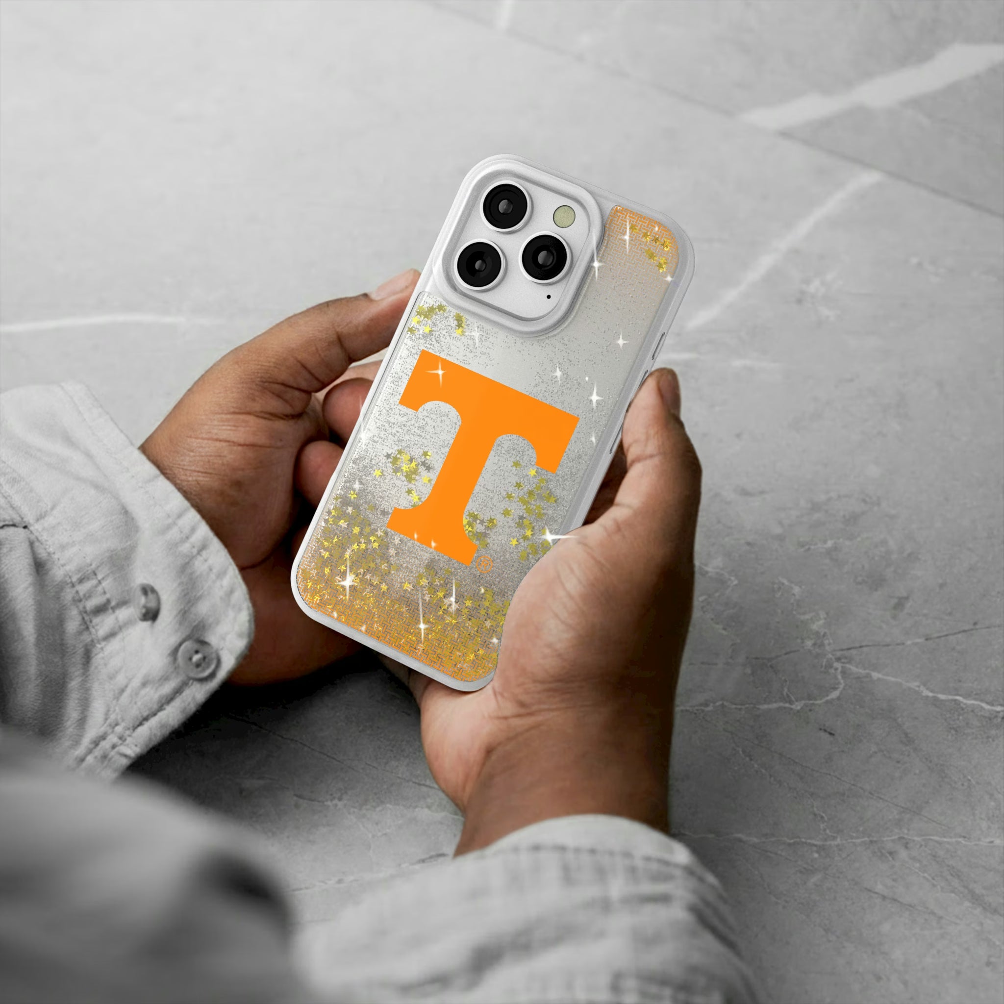 University of Tennessee Volunteers Linen iPhone Glitter Phone Case for Apple iPhone - Lifestyle#Device_iPhone 16 Pro