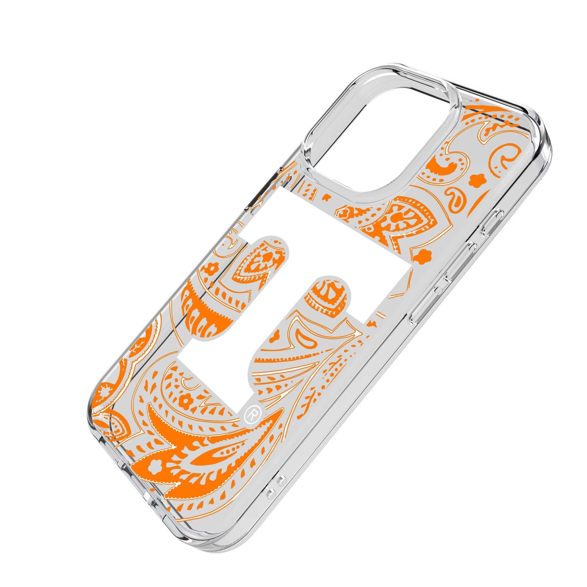 University of Tennessee Volunteers Paisley iPhone Clear Phone Case for Apple iPhone - Isometric View