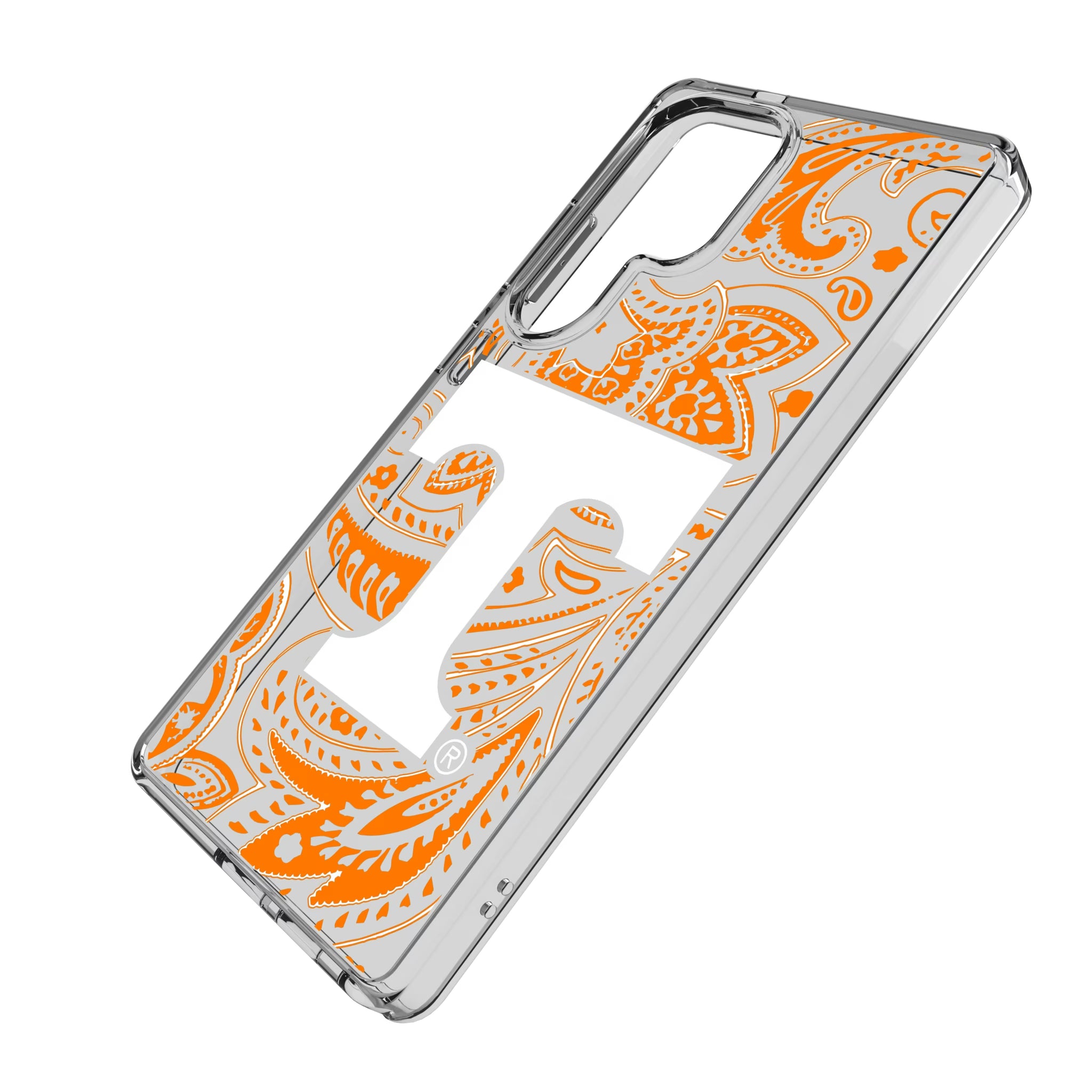 University of Tennessee Volunteers Paisley Galaxy Clear Phone Case for Samsung Galaxy - Isometric View
