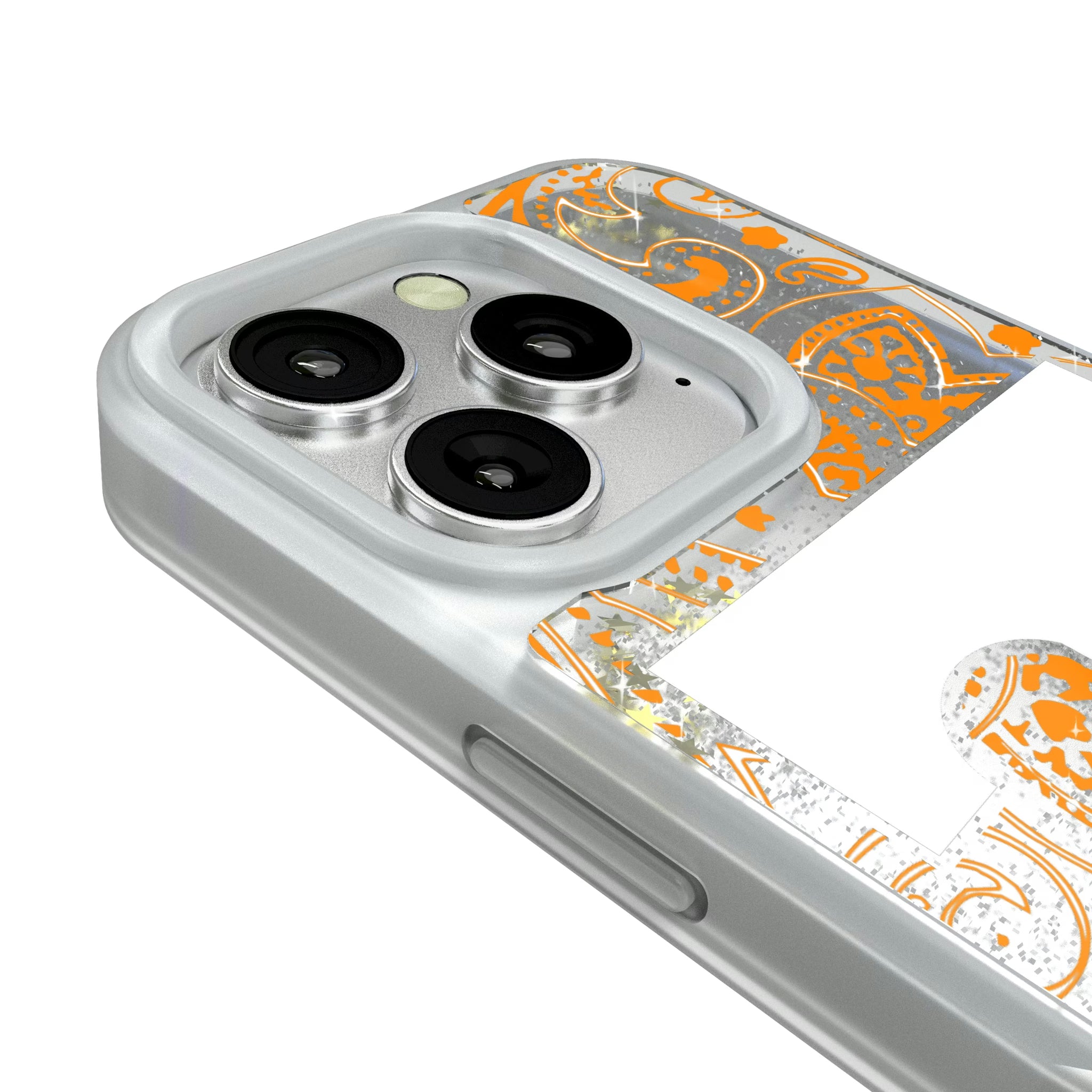 University of Tennessee Volunteers Paisley iPhone Glitter Phone Case for Apple iPhone - Detail#Device_iPhone 16 Pro