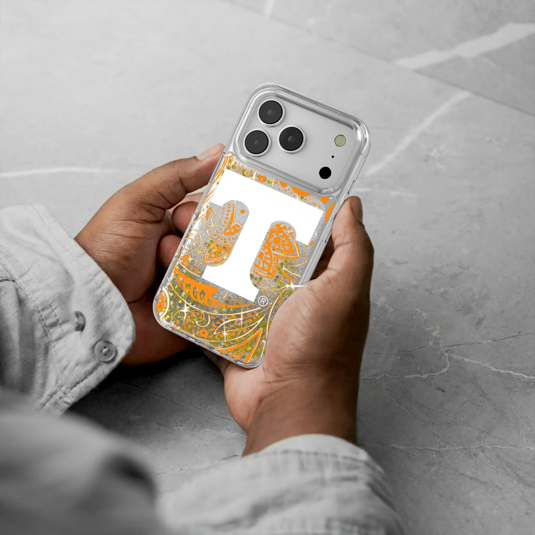 University of Tennessee Volunteers Paisley iPhone Glitter Phone Case for Apple iPhone - Lifestyle