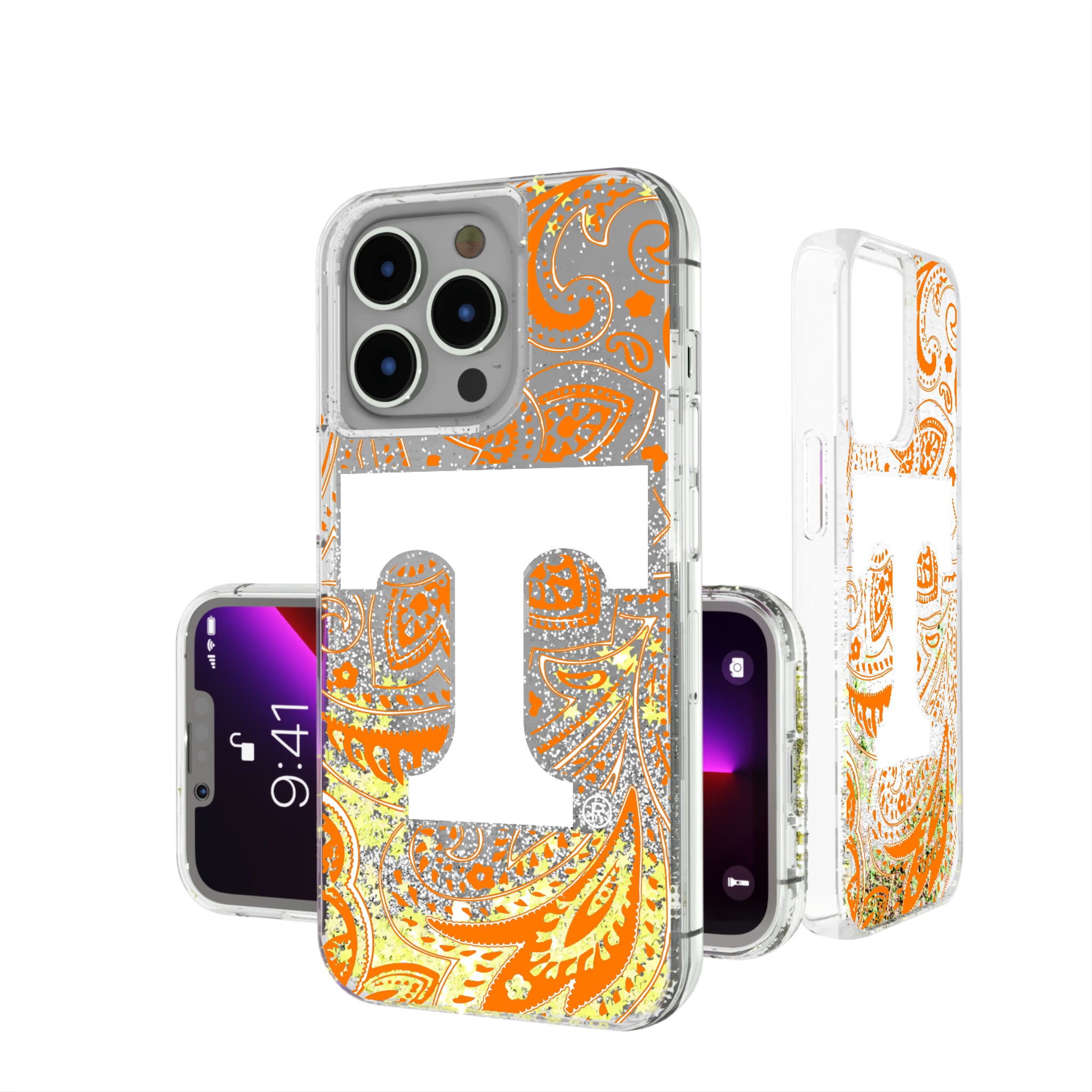 University of Tennessee Volunteers Paisley iPhone Glitter Phone Case for Apple iPhone