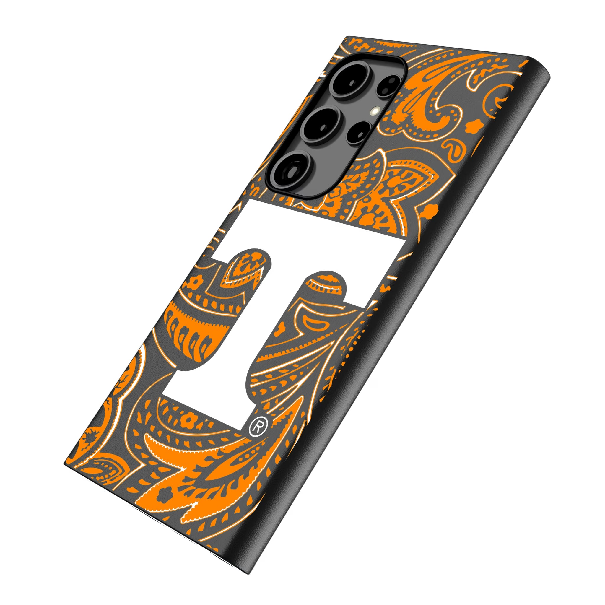 University of Tennessee Volunteers Paisley Galaxy MagSafe Compatible Phone Case for Samsung Galaxy - Isometric View