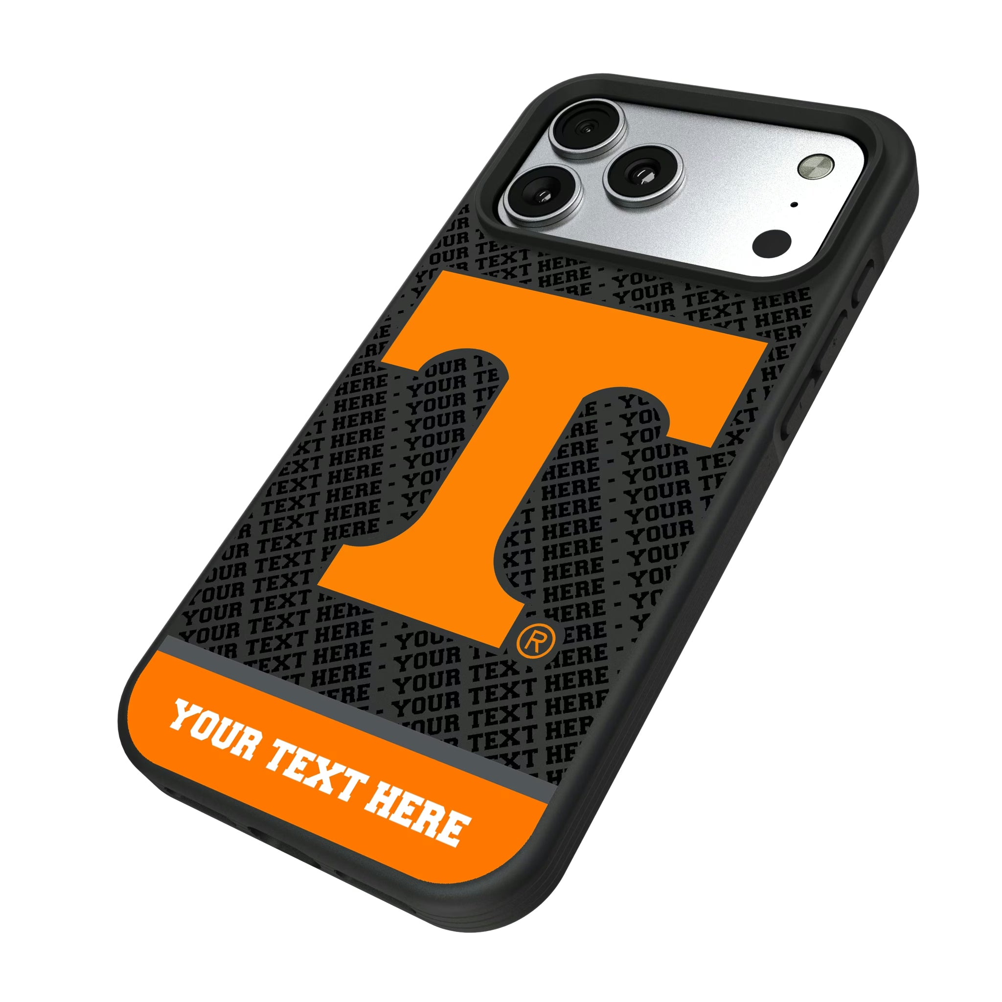 University of Tennessee Volunteers Personalized EndZone Plus iPhone Bump Phone Case for Apple iPhone - Isometric View#Device_iPhone 17 Pro Max