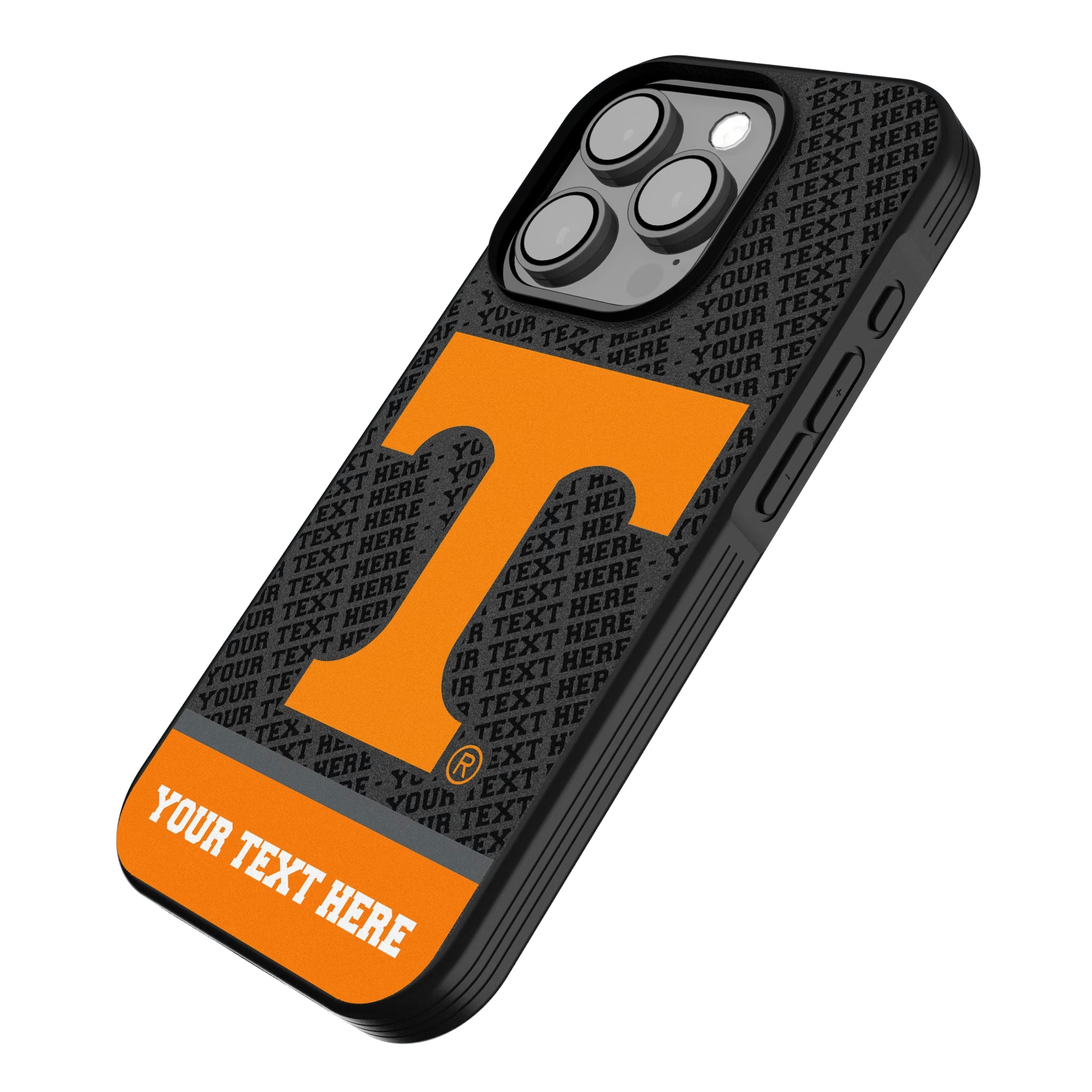 University of Tennessee Volunteers Personalized EndZone Plus iPhone Bump Phone Case for Apple iPhone - Isometric View