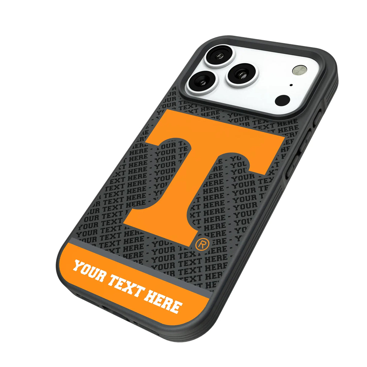 University of Tennessee Volunteers Personalized EndZone Plus iPhone Bump Phone Case for Apple iPhone - Isometric View#Device_iPhone 18 Pro