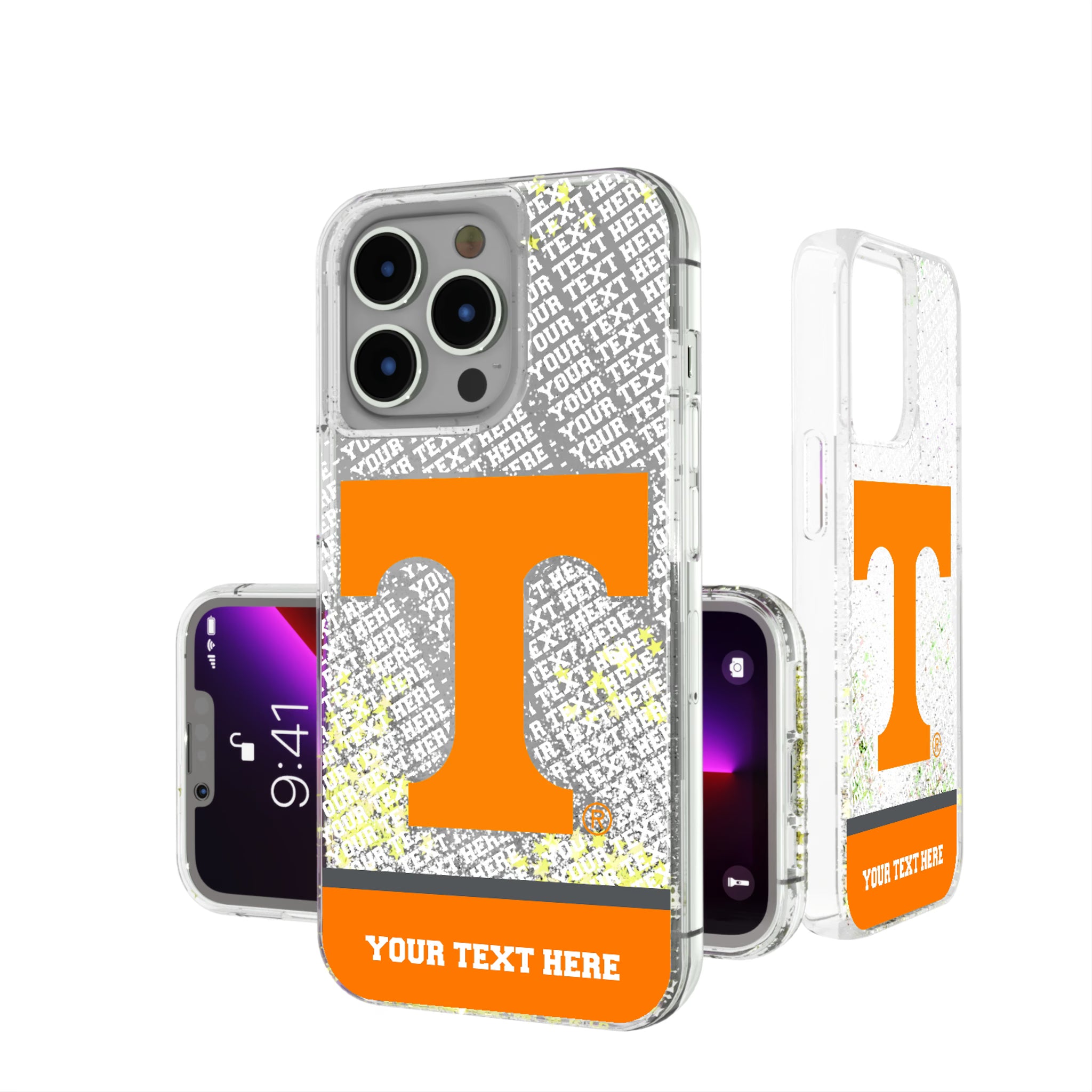 University of Tennessee Volunteers Personalized EndZone Plus iPhone Glitter Phone Case for Apple iPhone