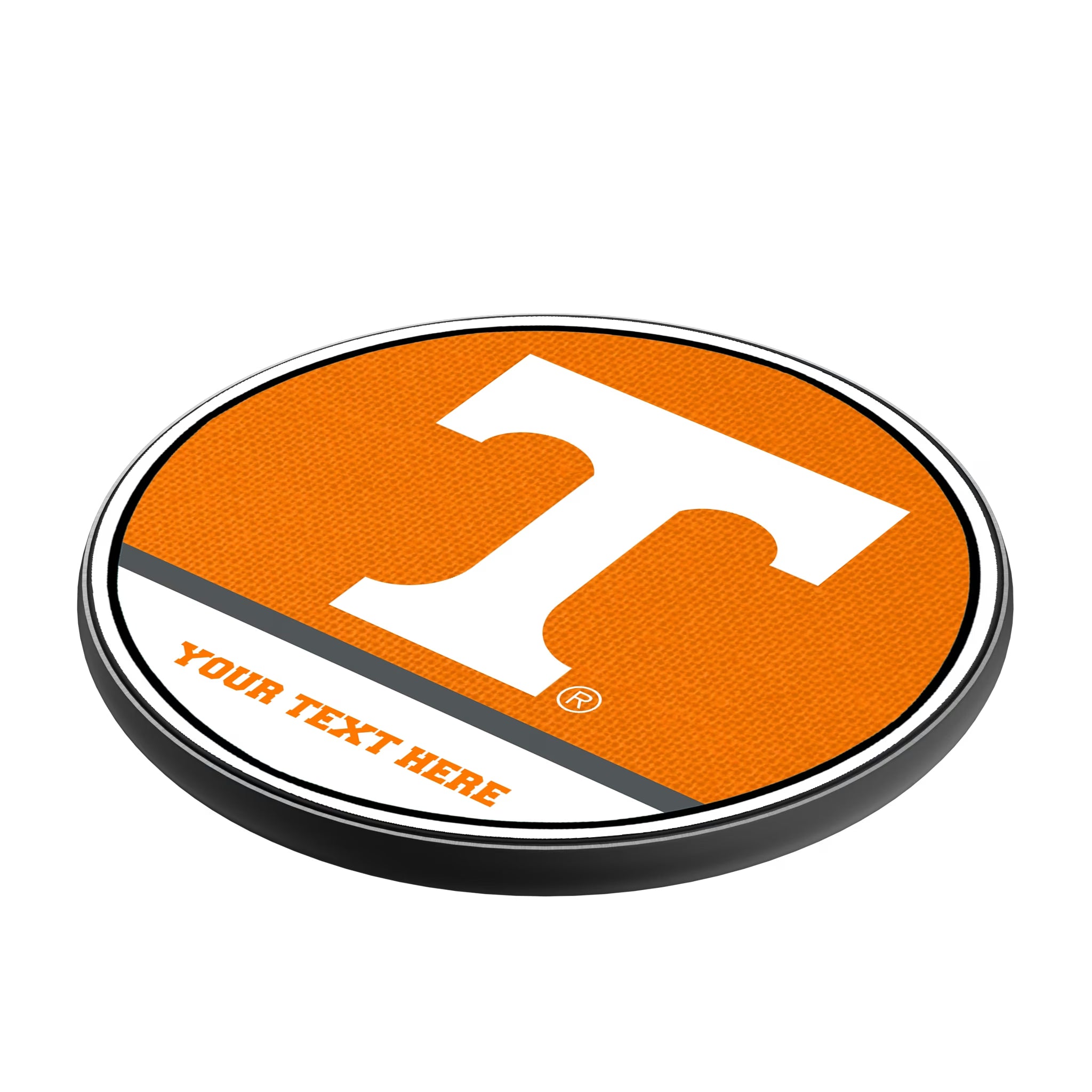 University of Tennessee Volunteers Personalized Endzone Solid 15-Watt Wireless Charger - Isometric View