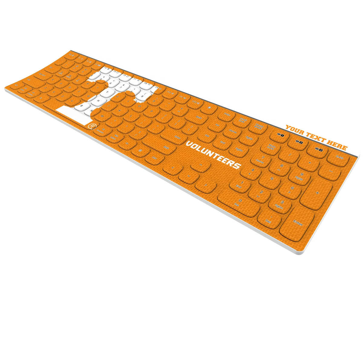 University of Tennessee Volunteers Personalized Endzone Solid KKB605 Curved Wireless Keyboard - Isometric View