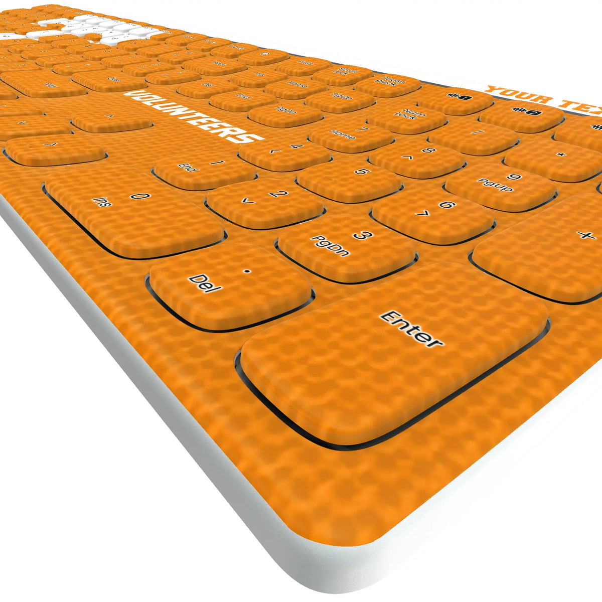 University of Tennessee Volunteers Personalized Endzone Solid KKB605 Curved Wireless Keyboard - Detail