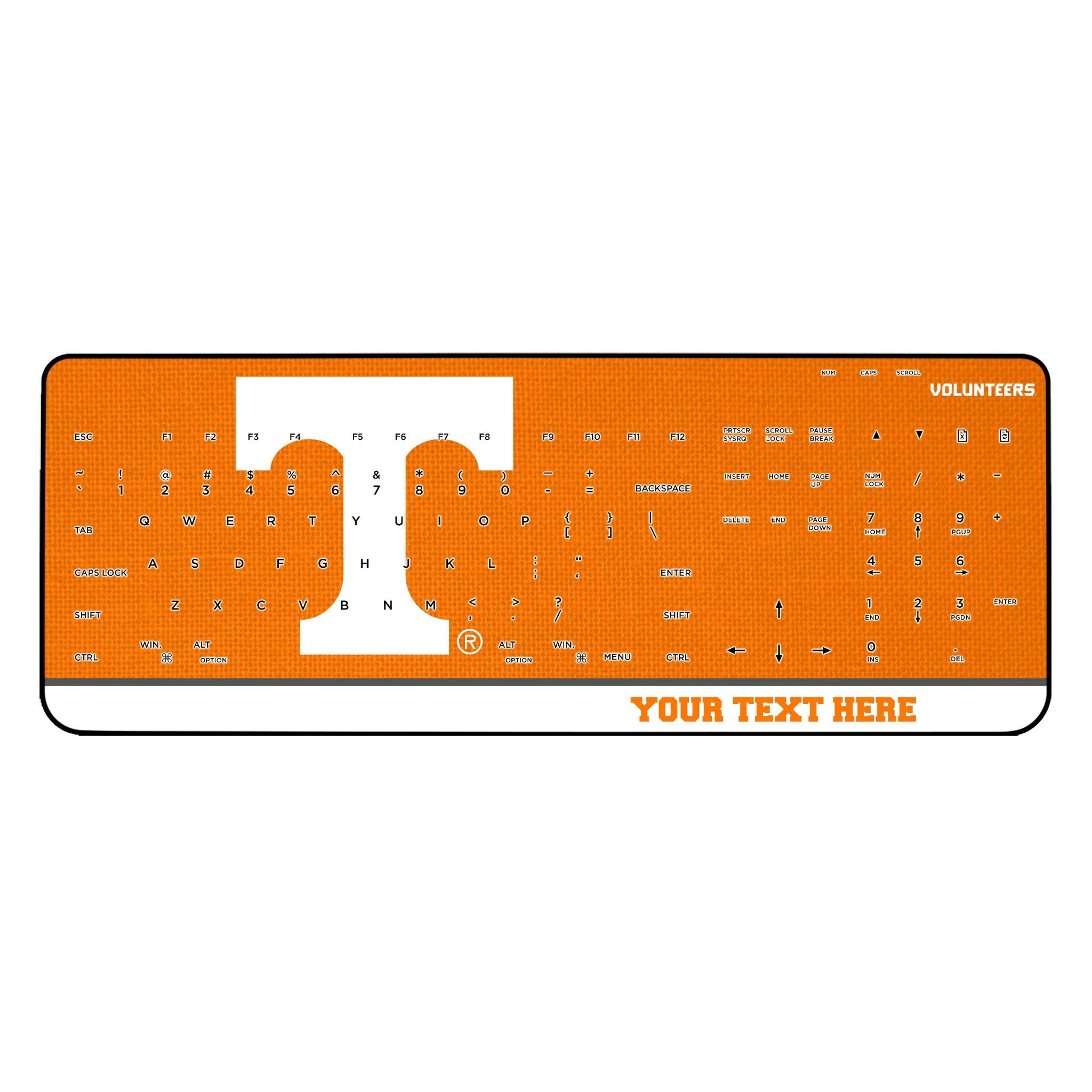 University of Tennessee Volunteers Personalized Endzone Solid Wireless USB Keyboard