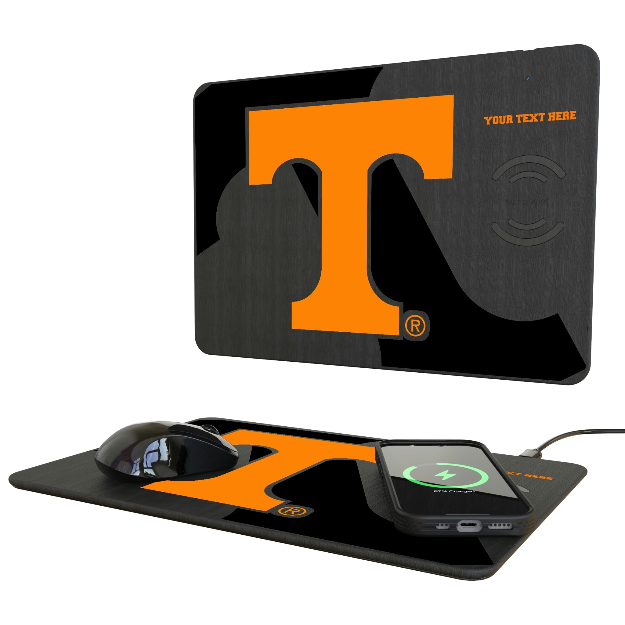 University of Tennessee Volunteers Personalized Tilt 15-Watt Wireless Charger and Mouse Pad