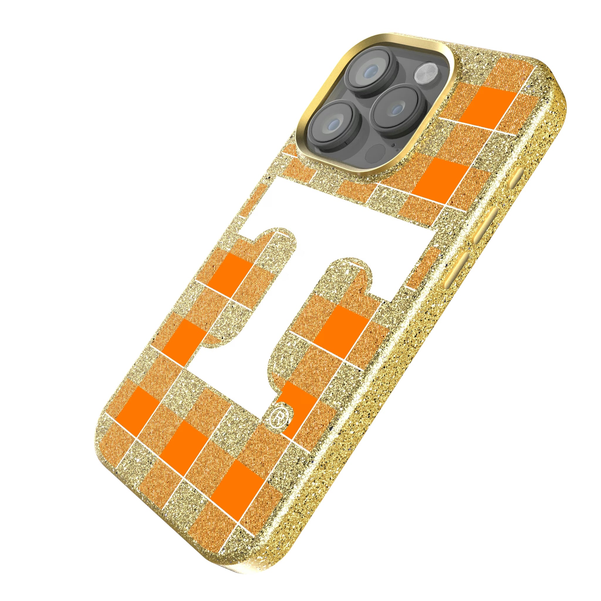 University of Tennessee Volunteers Plaid iPhone Bling Phone Case for Apple iPhone - Isometric View