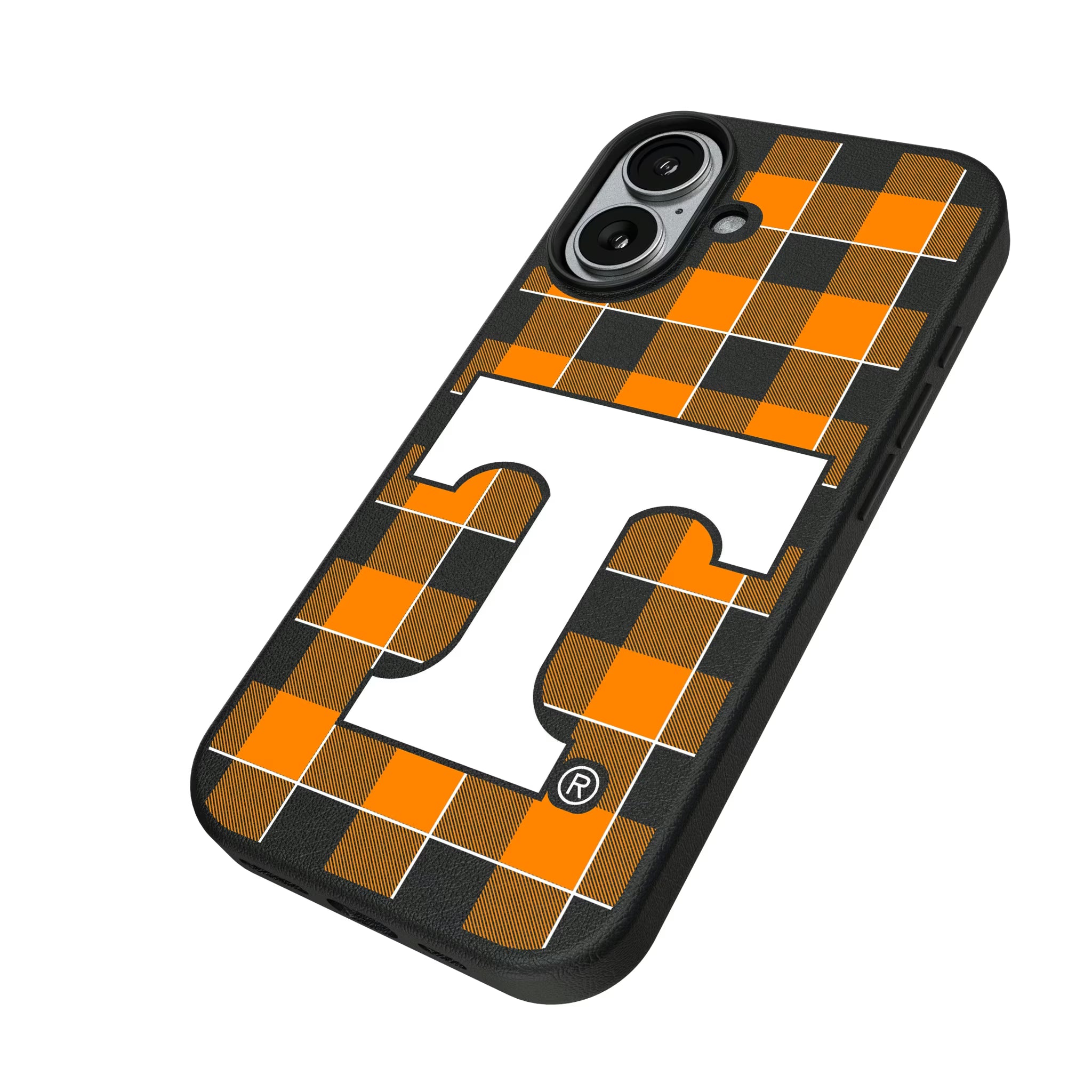 University of Tennessee Volunteers Plaid iPhone MagSafe Compatible Phone Case for Apple iPhone - Isometric View#Device_iPhone 17