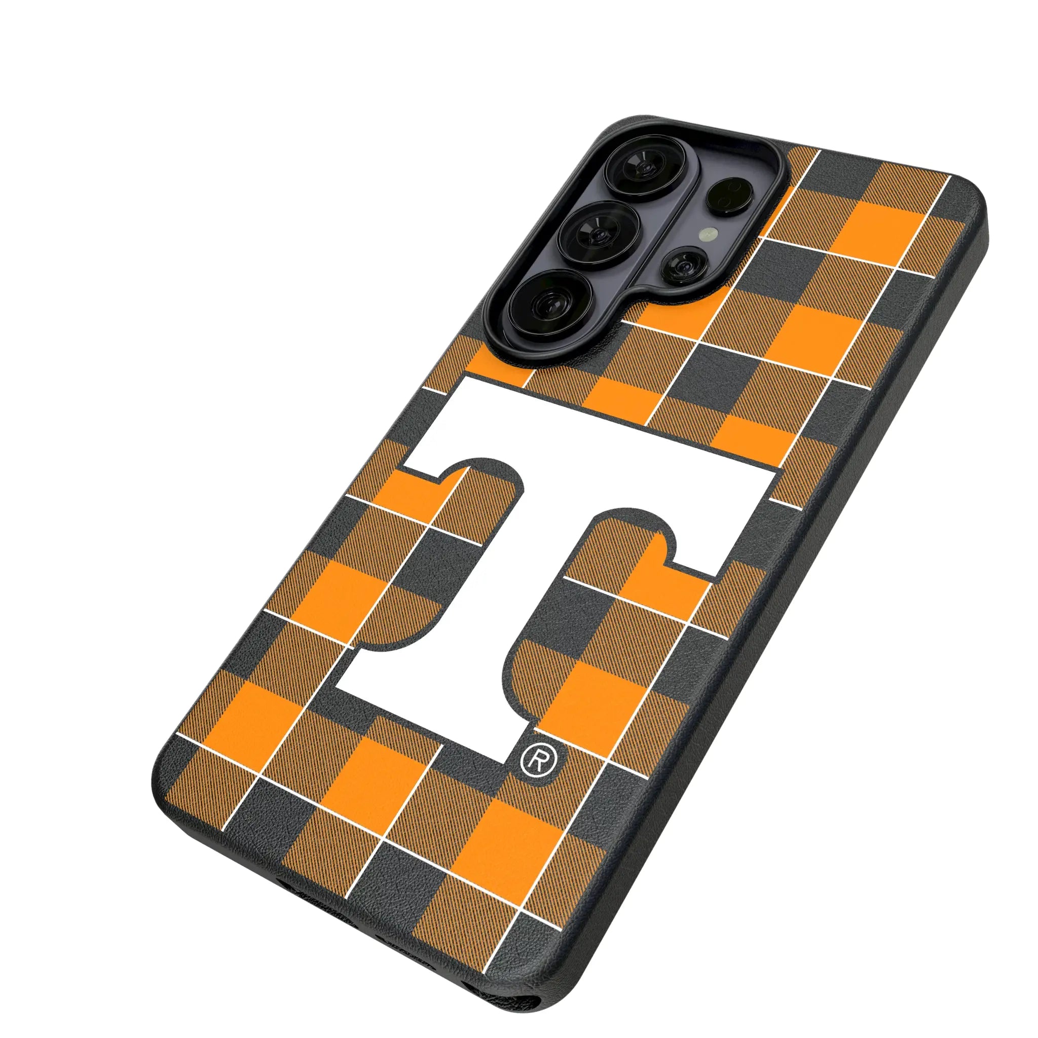 University of Tennessee Volunteers Plaid Galaxy MagSafe Compatible Phone Case for Samsung Galaxy - Isometric View#Device_Galaxy S26 Ultra