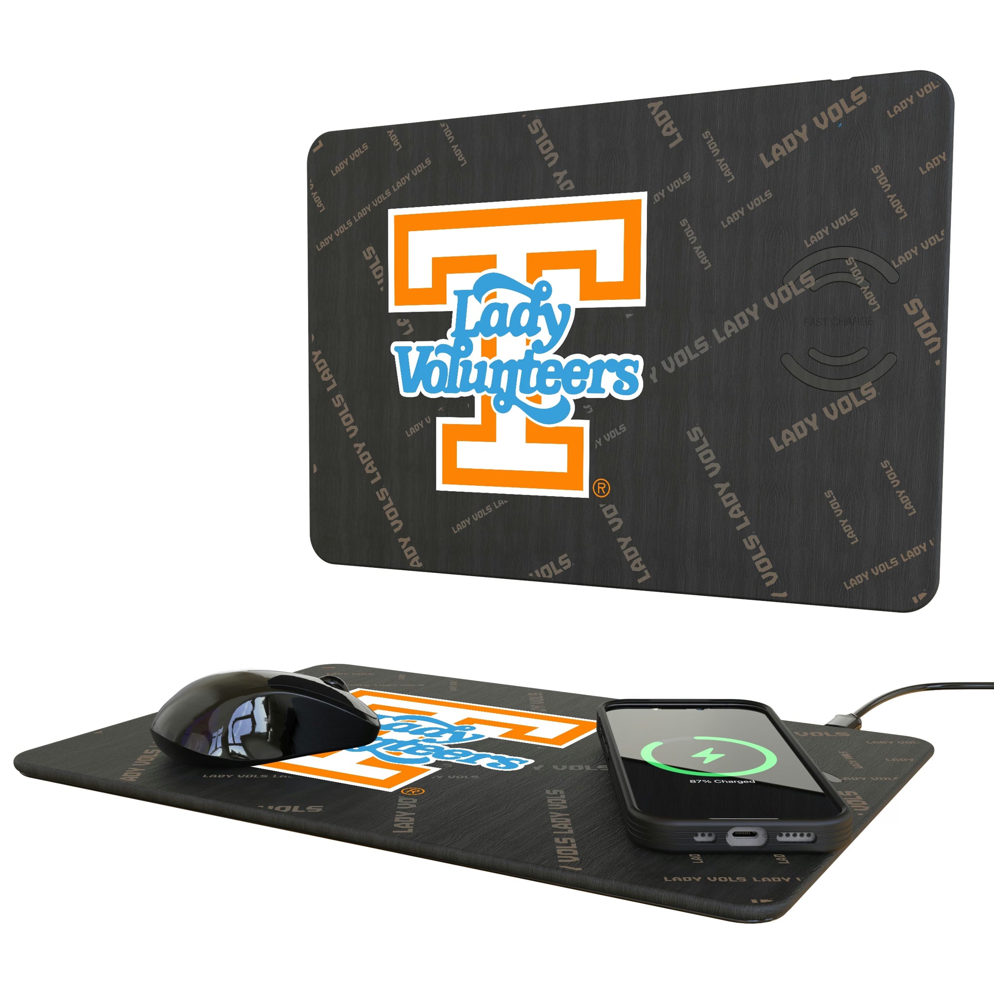 University of Tennessee Volunteers Quadtile 15-Watt Wireless Charger and Mouse Pad