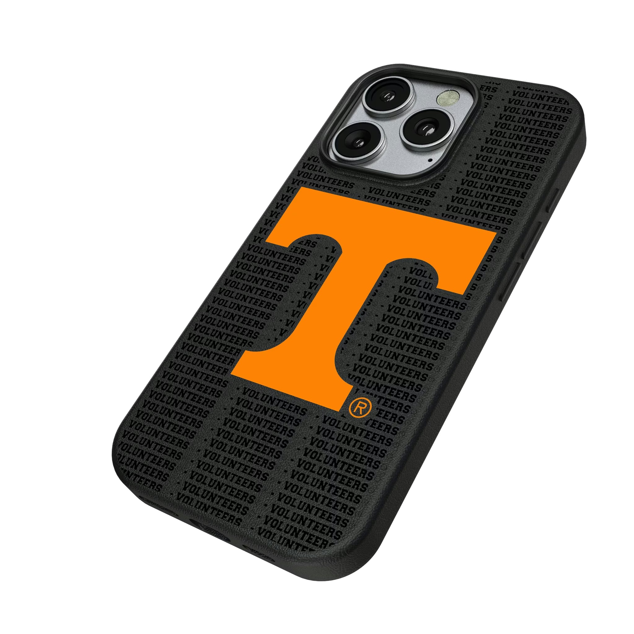 University of Tennessee Volunteers Text Backdrop iPhone MagSafe Compatible Phone Case for Apple iPhone - Isometric View