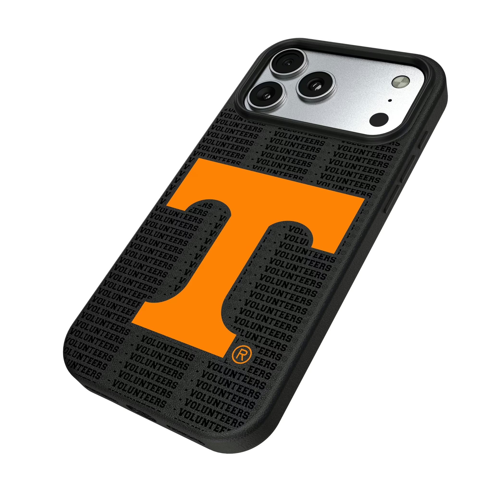 University of Tennessee Volunteers Text Backdrop iPhone MagSafe Compatible Phone Case for Apple iPhone - Isometric View#Device_iPhone 17 Pro Max